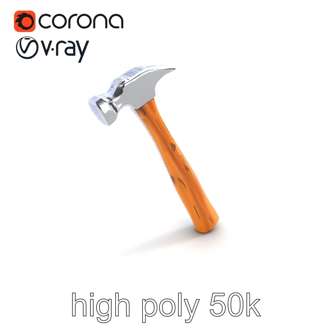 Claw Hammer 3D Model – Low Poly Tool Asset, FBX & PBR Textures - View 21