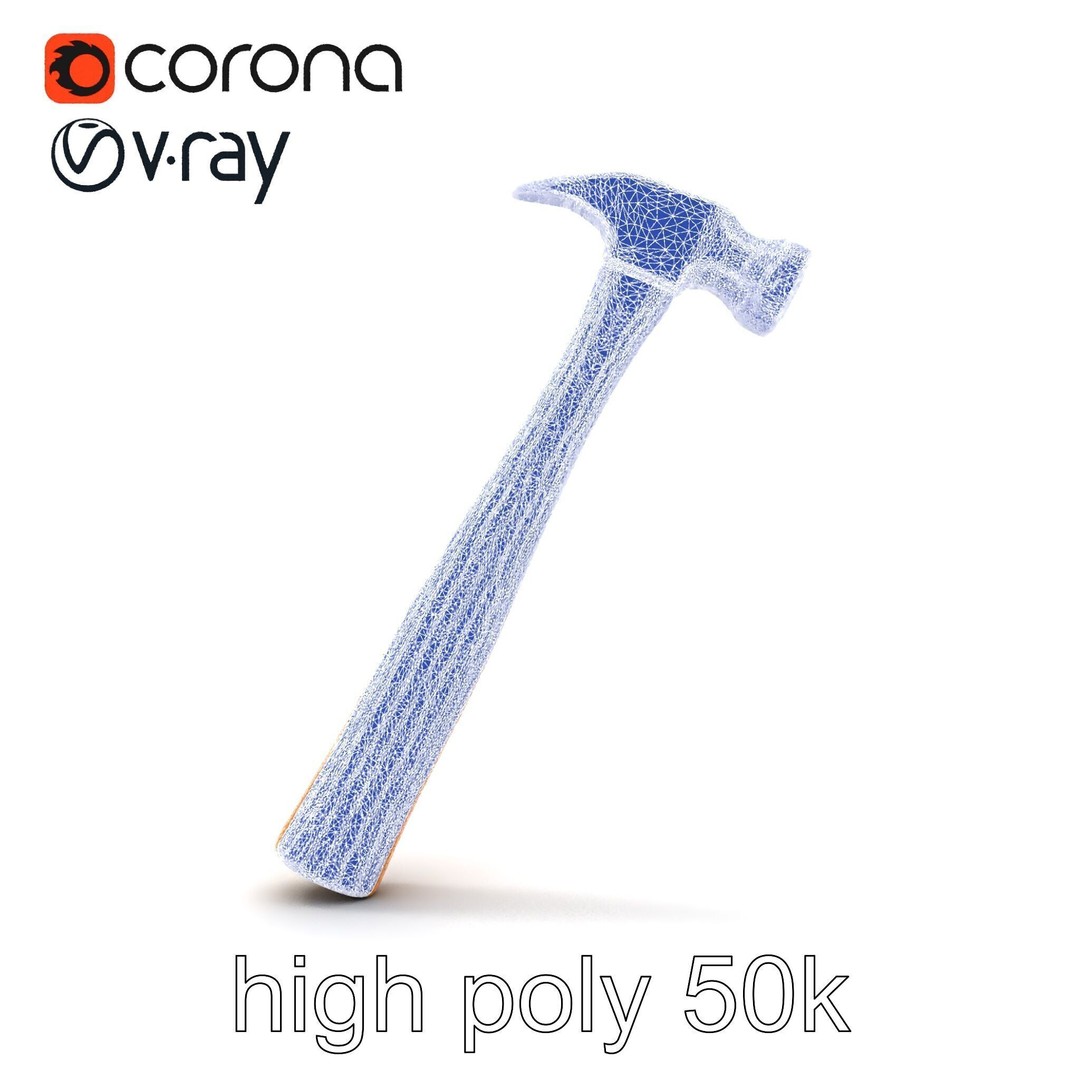 Claw Hammer 3D Model – Low Poly Tool Asset, FBX & PBR Textures - View 22