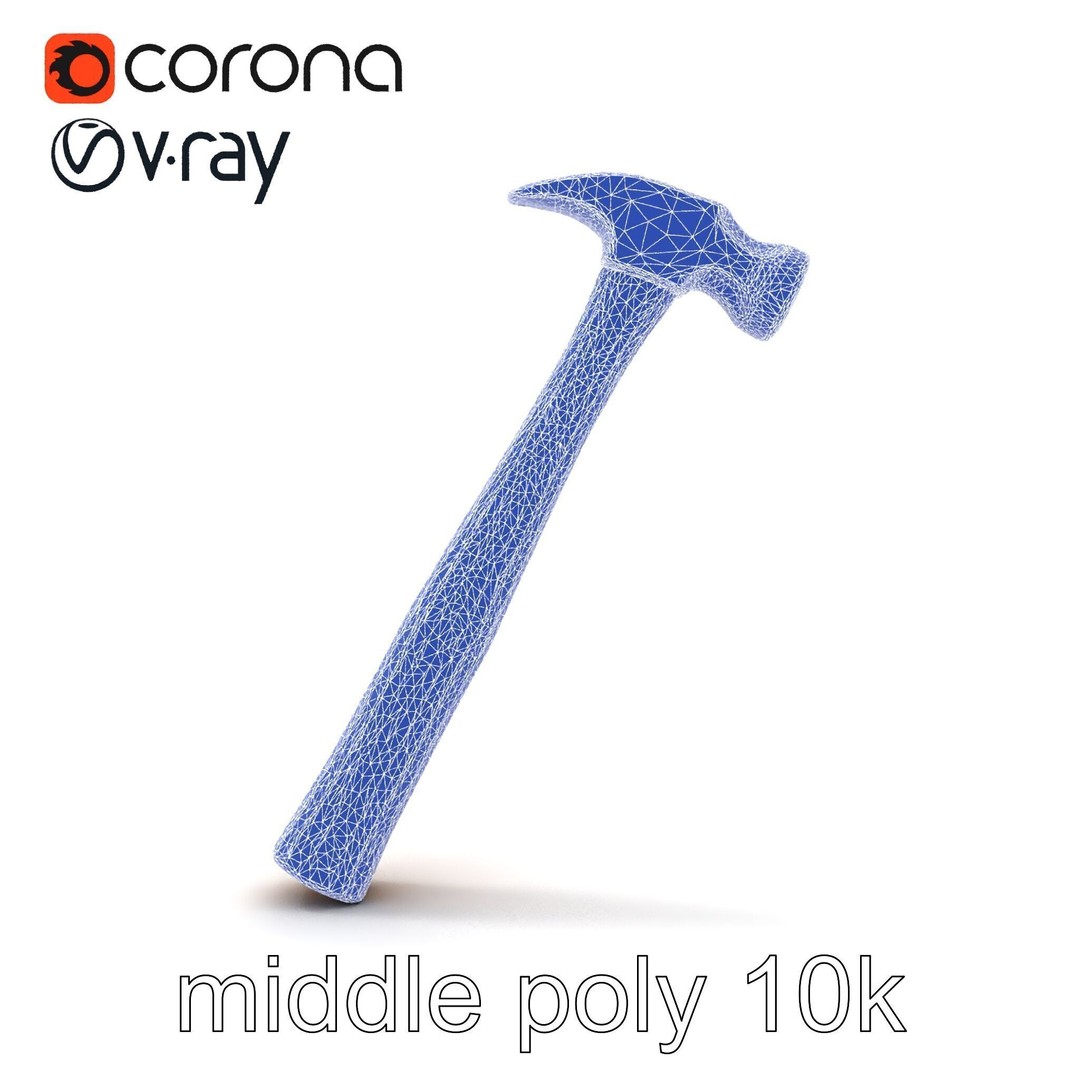 Claw Hammer 3D Model – Low Poly Tool Asset, FBX & PBR Textures - View 25