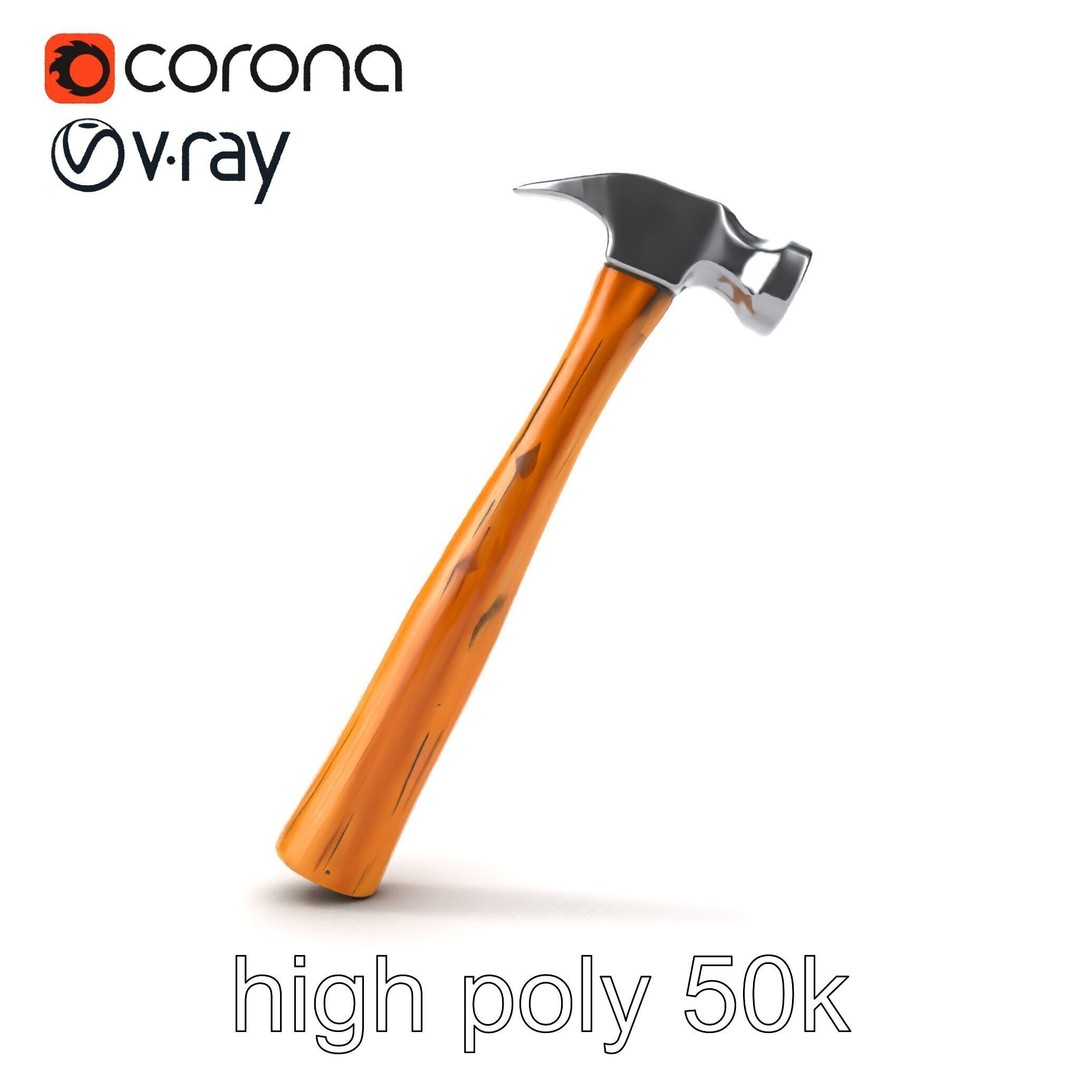 Claw Hammer 3D Model – Low Poly Tool Asset, FBX & PBR Textures - View 26