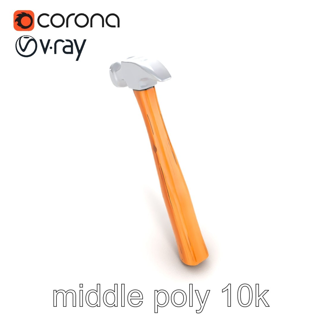 Claw Hammer 3D Model – Low Poly Tool Asset, FBX & PBR Textures - View 28