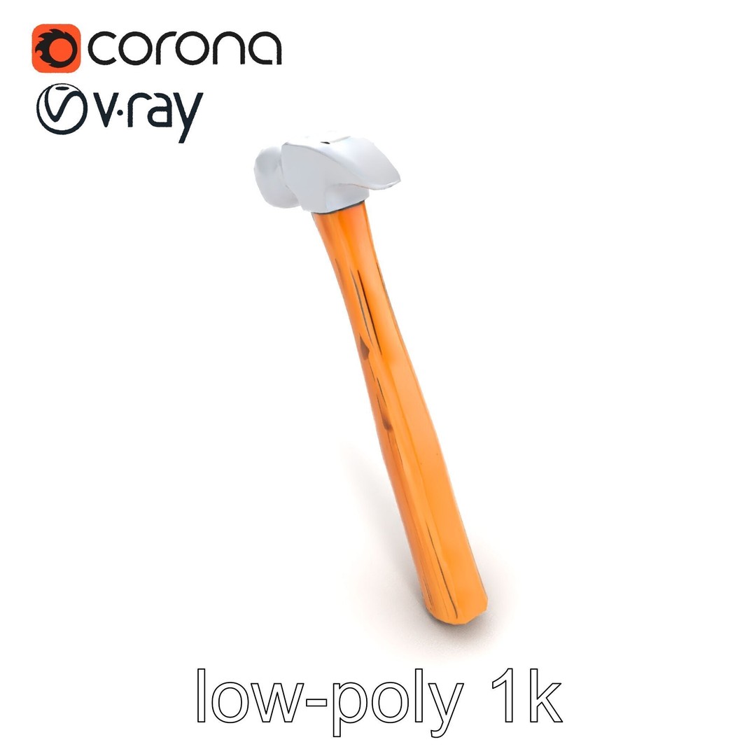 Claw Hammer 3D Model – Low Poly Tool Asset, FBX & PBR Textures - View 32