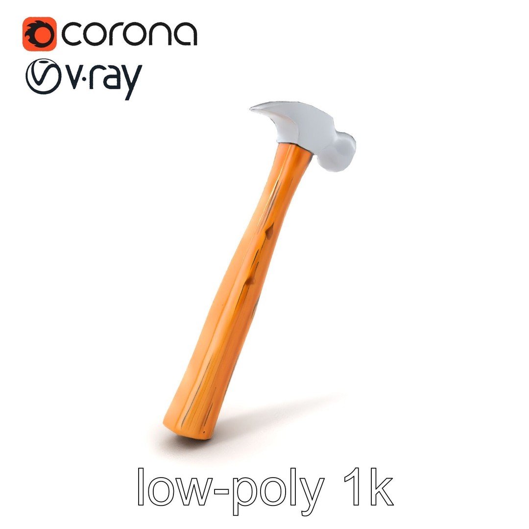 Claw Hammer 3D Model – Low Poly Tool Asset, FBX & PBR Textures - View 6