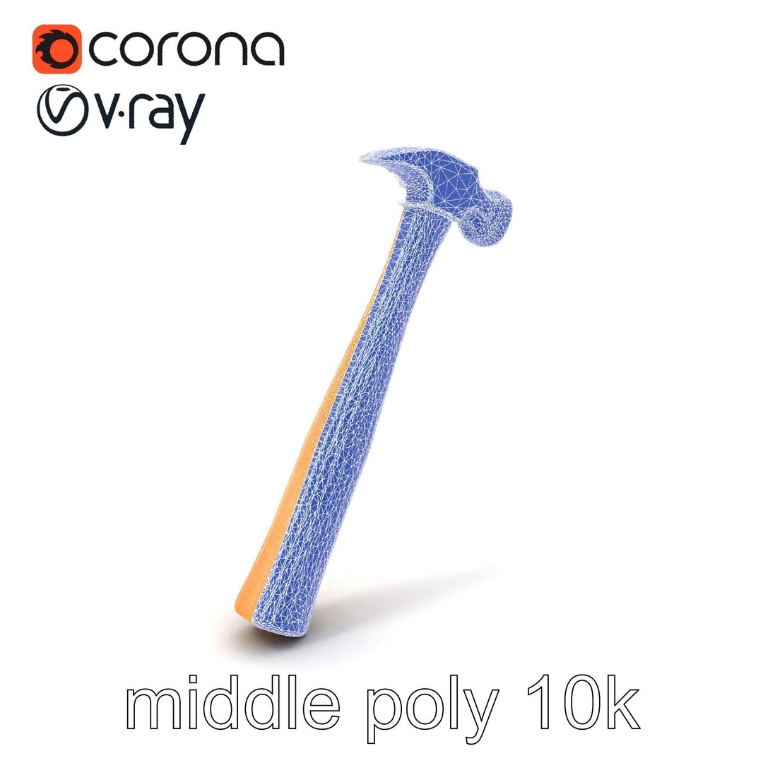 Claw Hammer 3D Model – Low Poly Tool Asset, FBX & PBR Textures - View 7