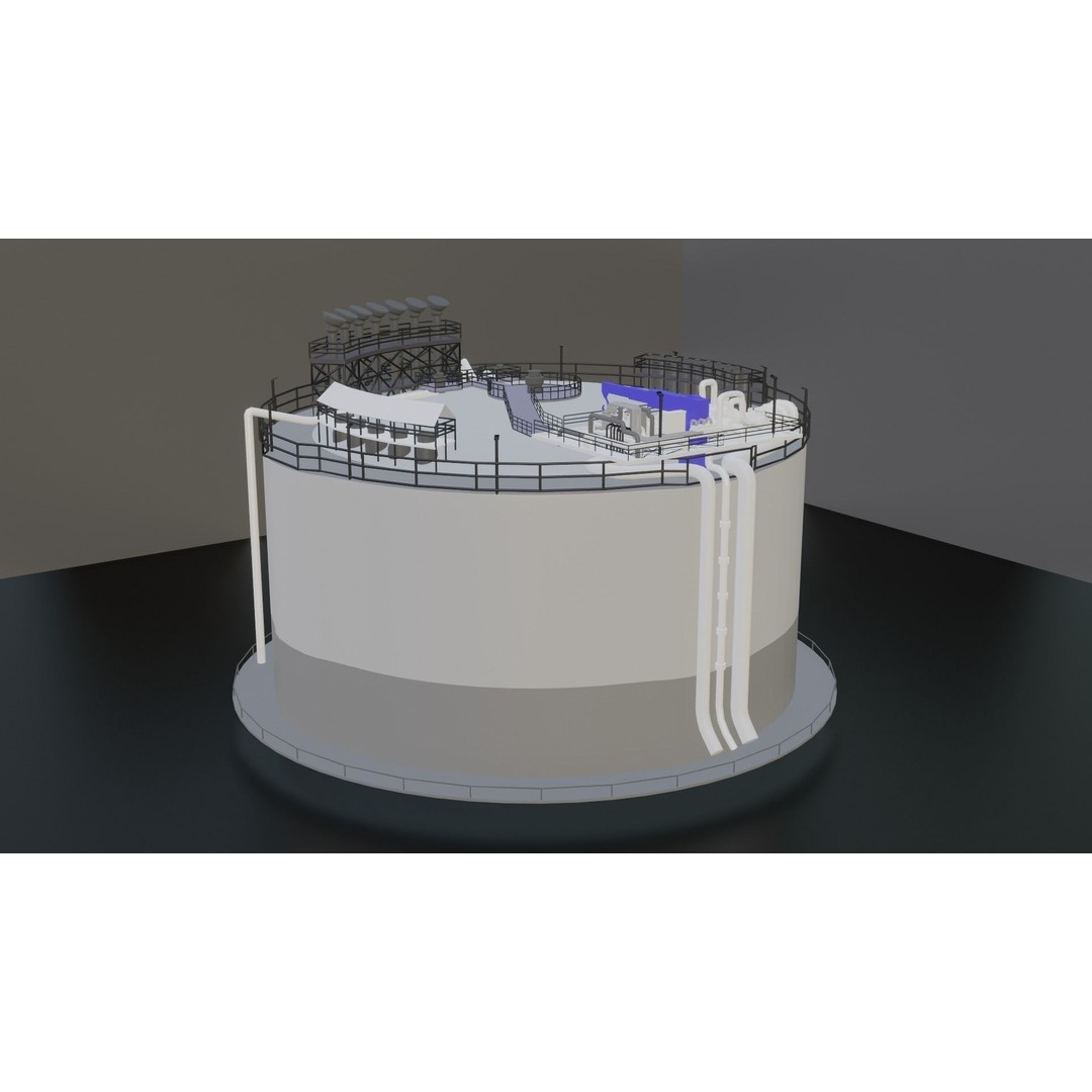 Low-Poly Gas Storage Tank 3D Model – Industrial Asset for Games - View 10