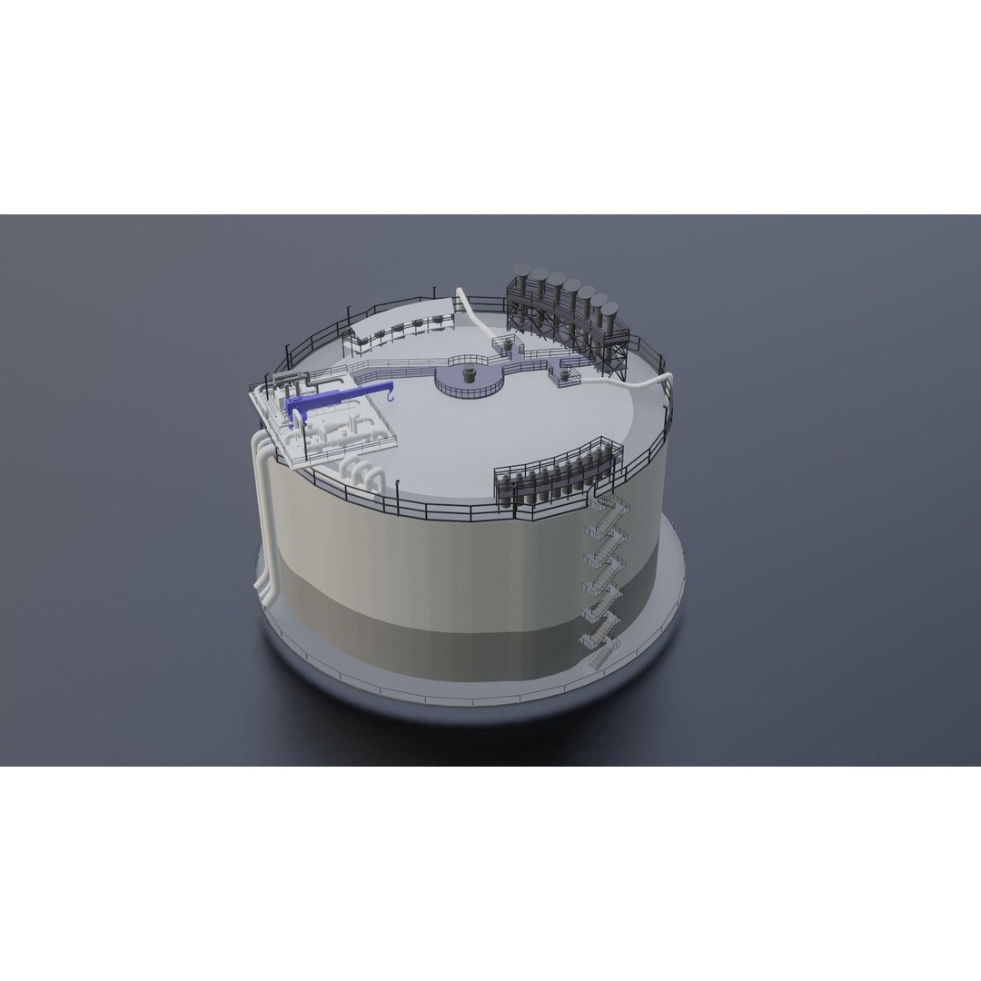 Low-Poly Gas Storage Tank 3D Model – Industrial Asset for Games - View 11