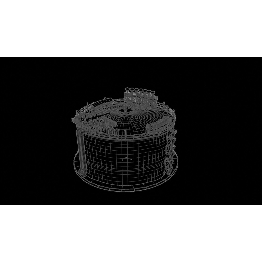Low-Poly Gas Storage Tank 3D Model – Industrial Asset for Games - View 13