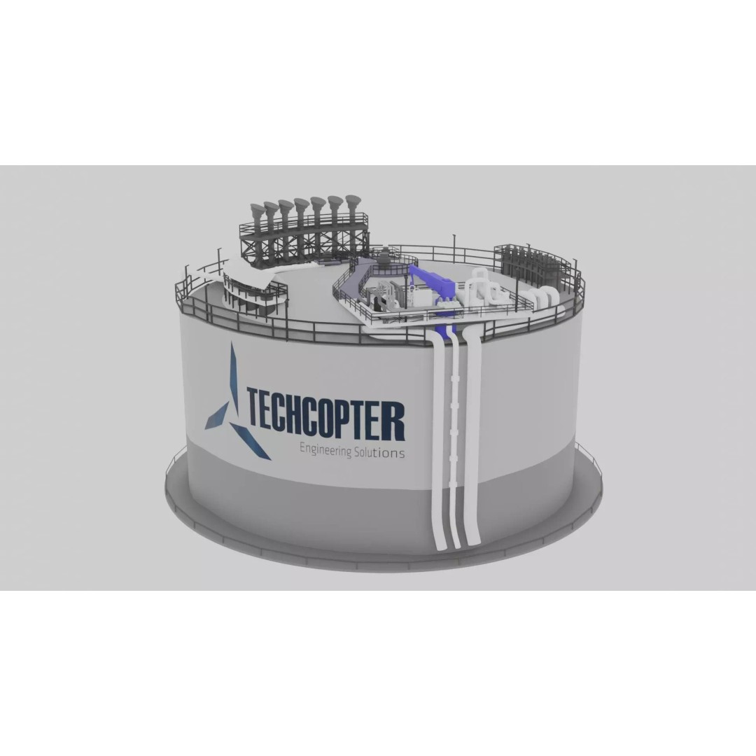 Low-Poly Gas Storage Tank 3D Model – Industrial Asset for Games - View 2