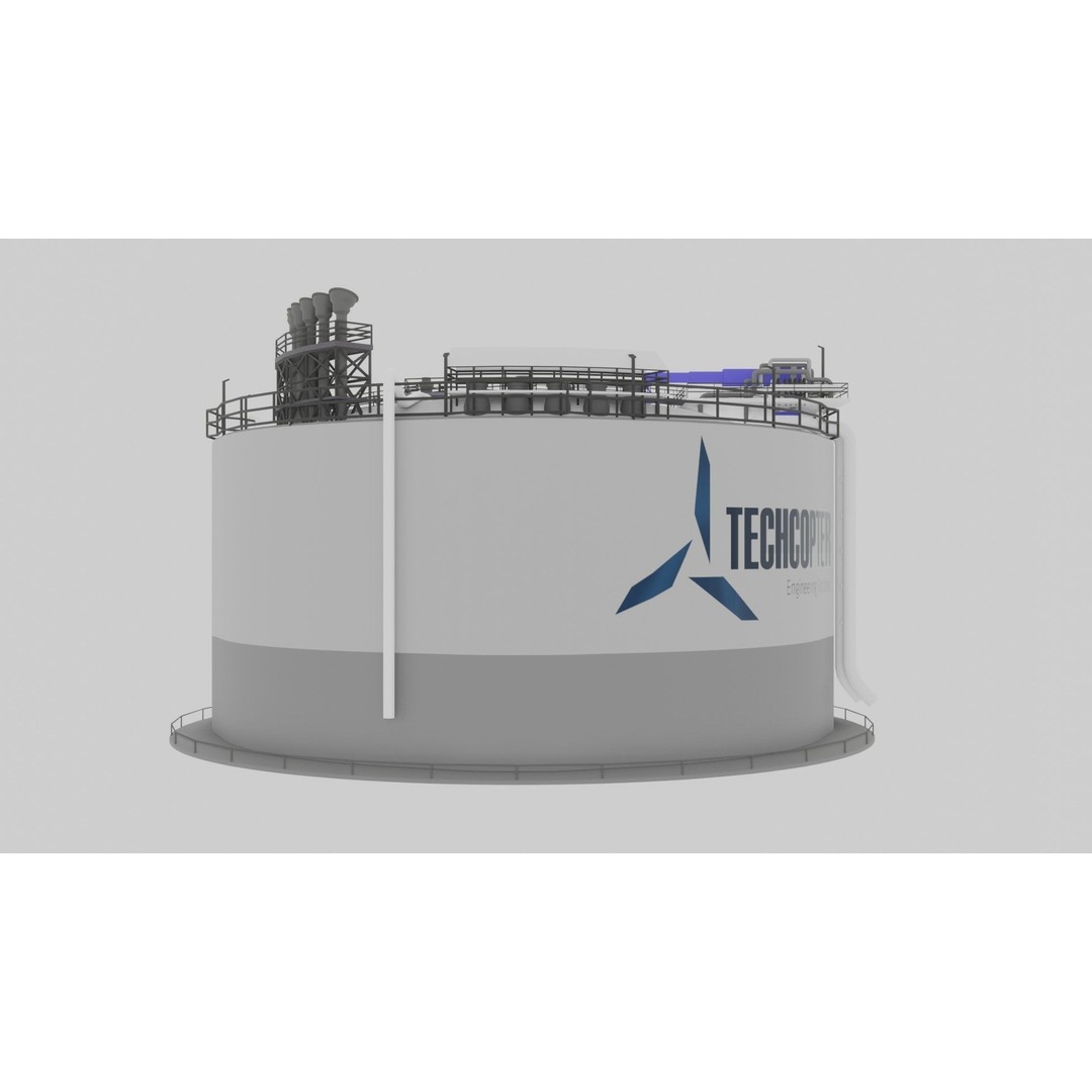 Low-Poly Gas Storage Tank 3D Model – Industrial Asset for Games - View 8