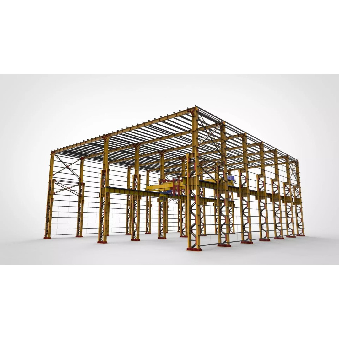 Warehouse 3D Model – Industrial Construction Asset, FBX & OBJ - View 2