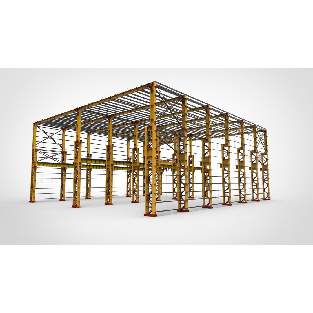Warehouse 3D Model – Industrial Construction Asset, FBX & OBJ - View 4