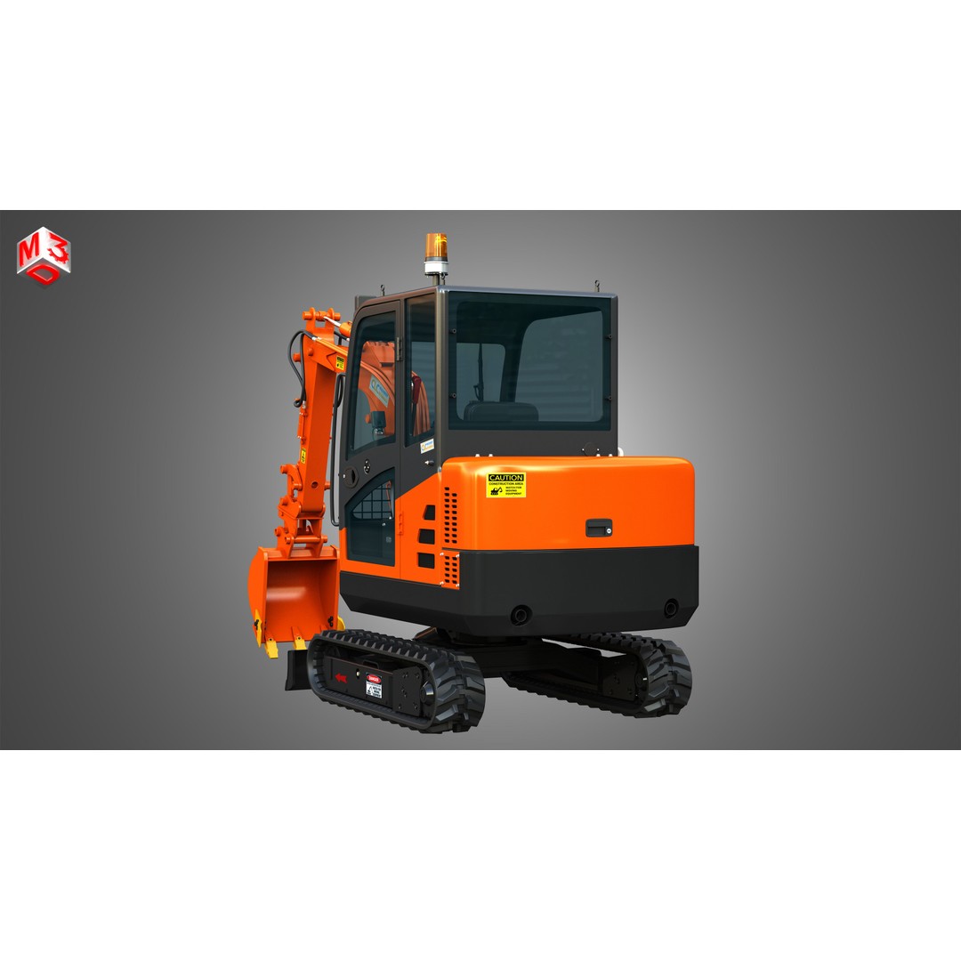 CLC T2500 AA Mini Pelle Excavator 3D Model – High Poly Game Asset, FBX - View 15