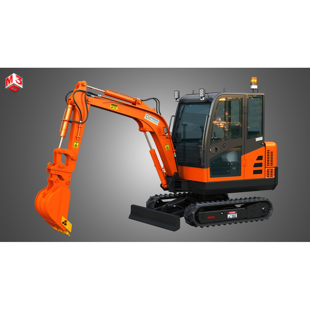 CLC T2500 AA Mini Pelle Excavator 3D Model – High Poly Game Asset, FBX - View 16