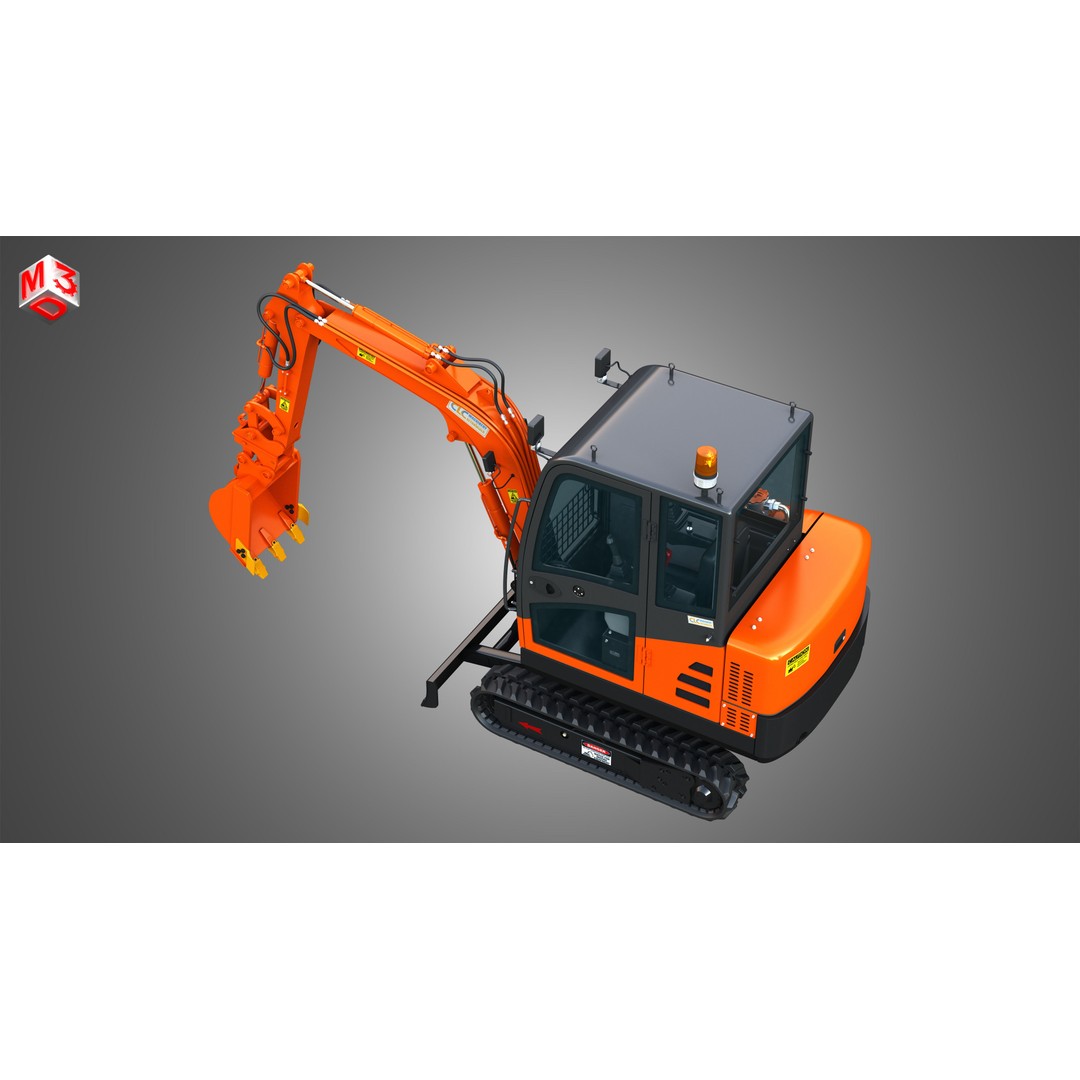 CLC T2500 AA Mini Pelle Excavator 3D Model – High Poly Game Asset, FBX - View 23