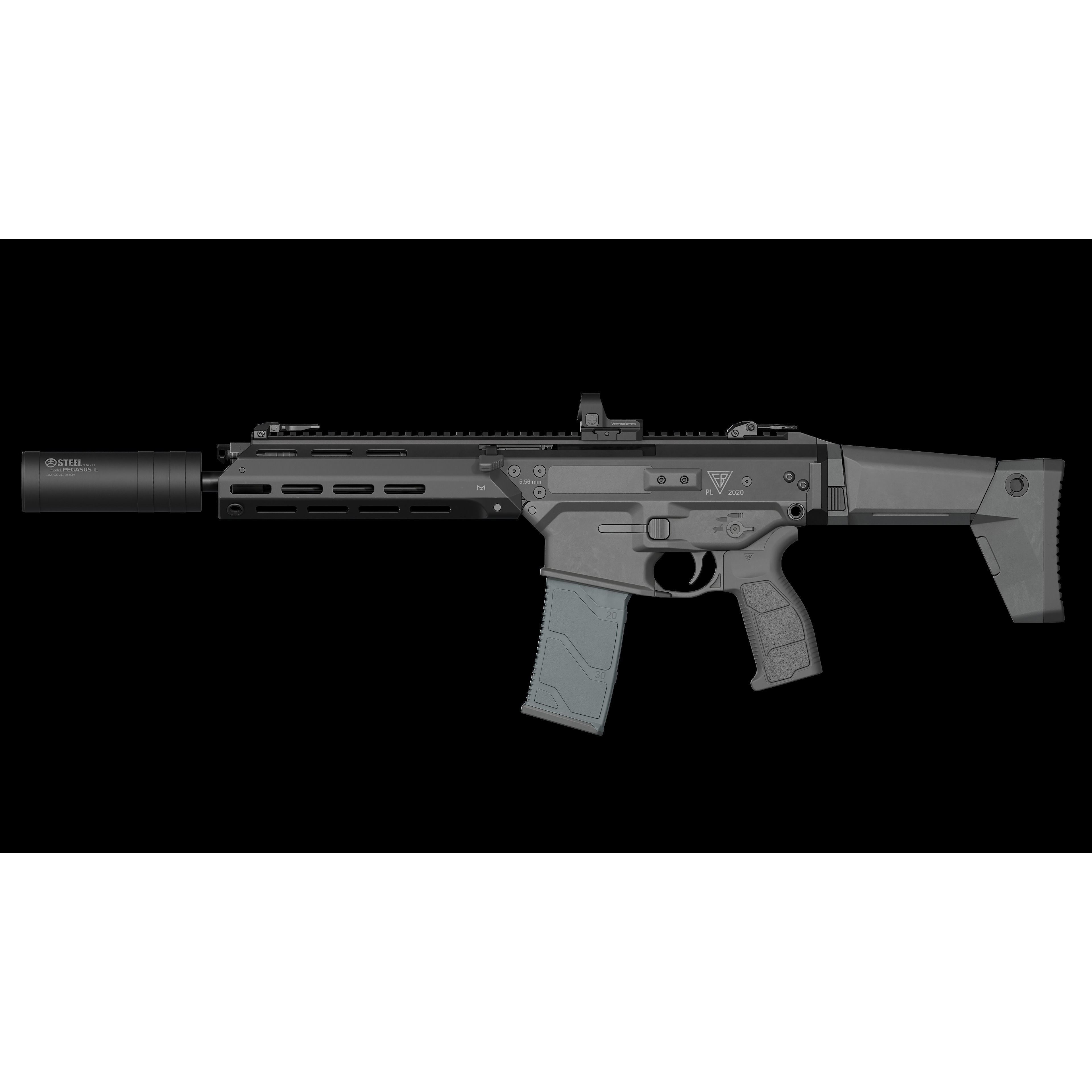 MSBS GROT Modular Assault Rifle - Low-Poly Game-Ready 3D Model - View 18