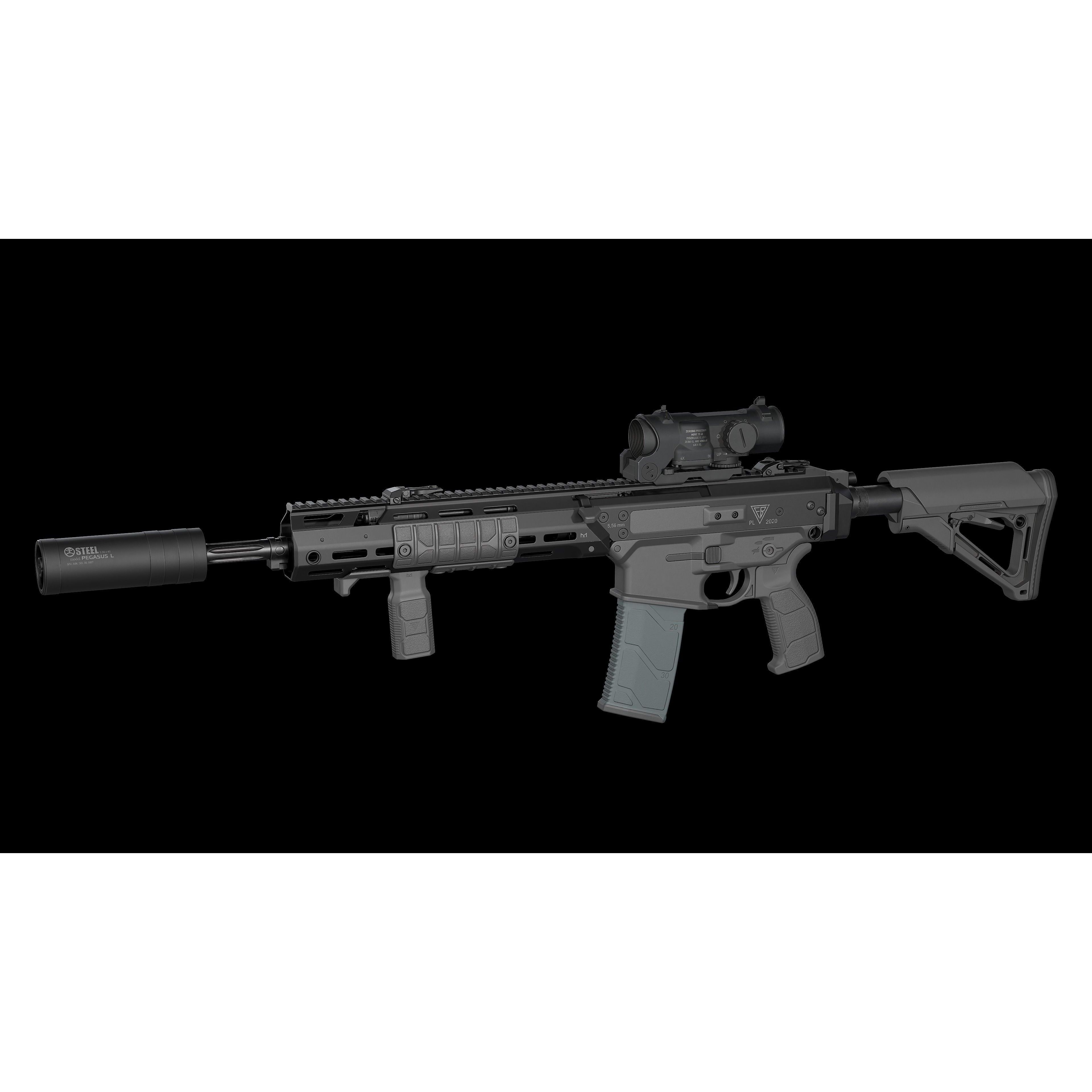MSBS GROT Modular Assault Rifle - Low-Poly Game-Ready 3D Model - View 21