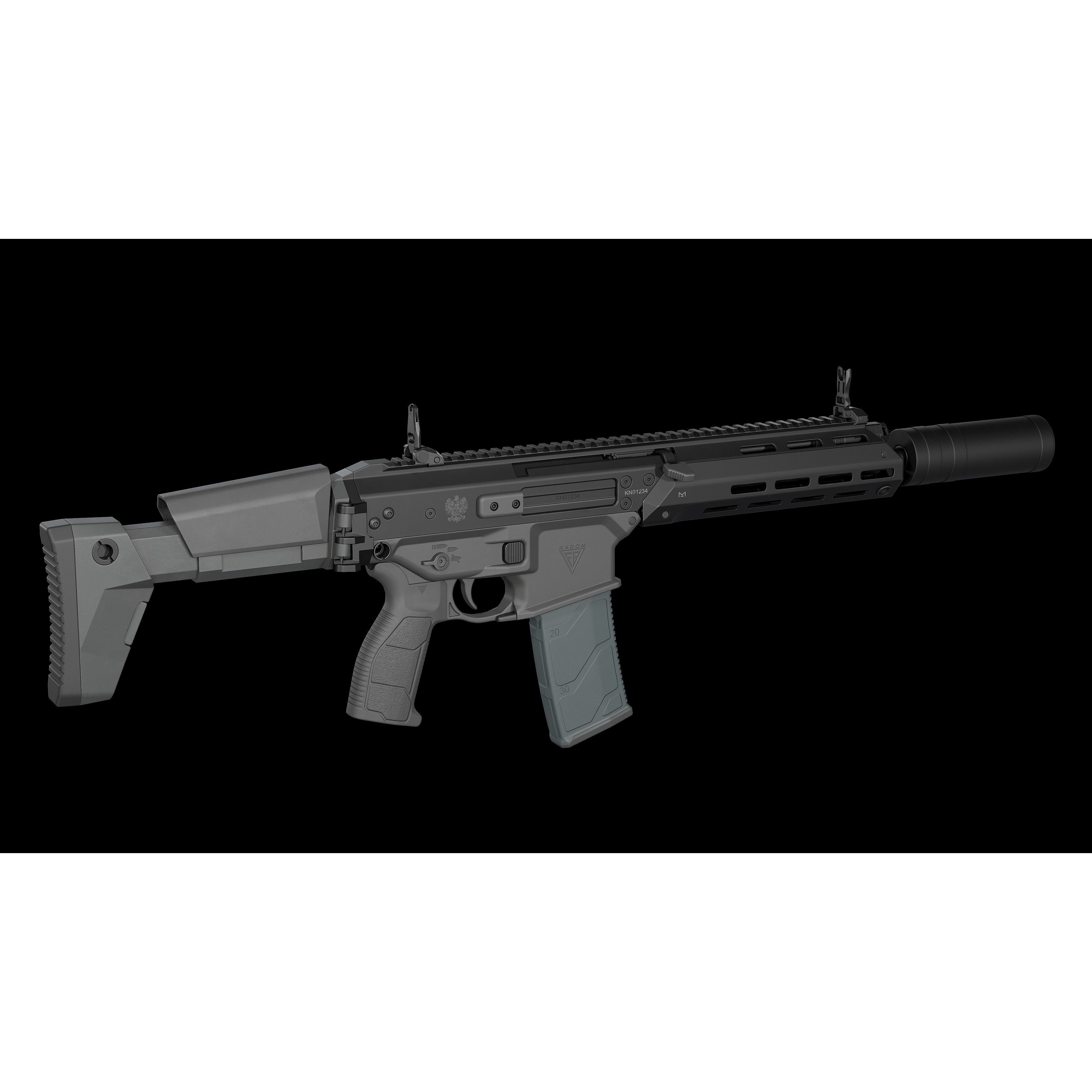 MSBS GROT Modular Assault Rifle - Low-Poly Game-Ready 3D Model - View 25