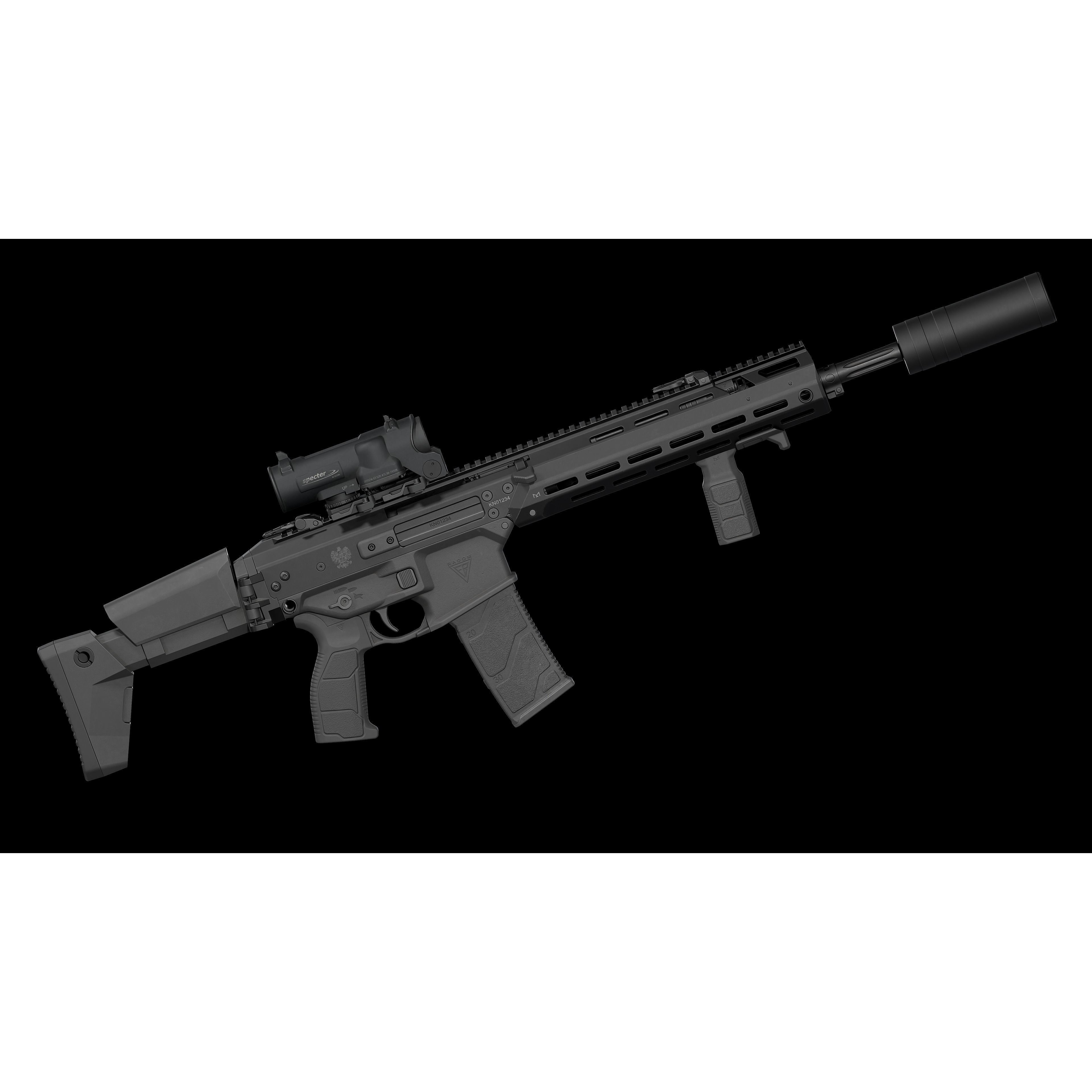 MSBS GROT Modular Assault Rifle - Low-Poly Game-Ready 3D Model - View 3