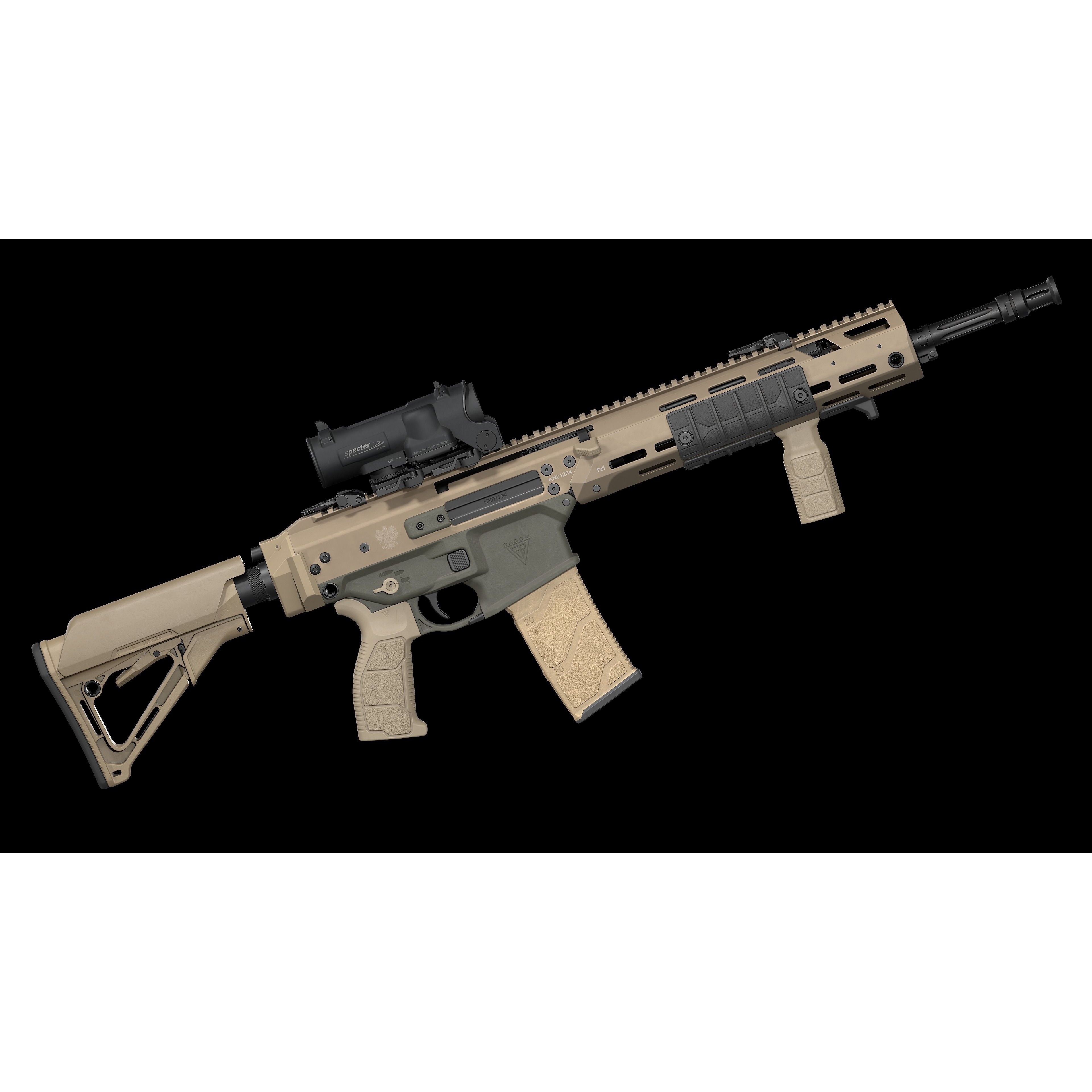 MSBS GROT Modular Assault Rifle - Low-Poly Game-Ready 3D Model - View 4