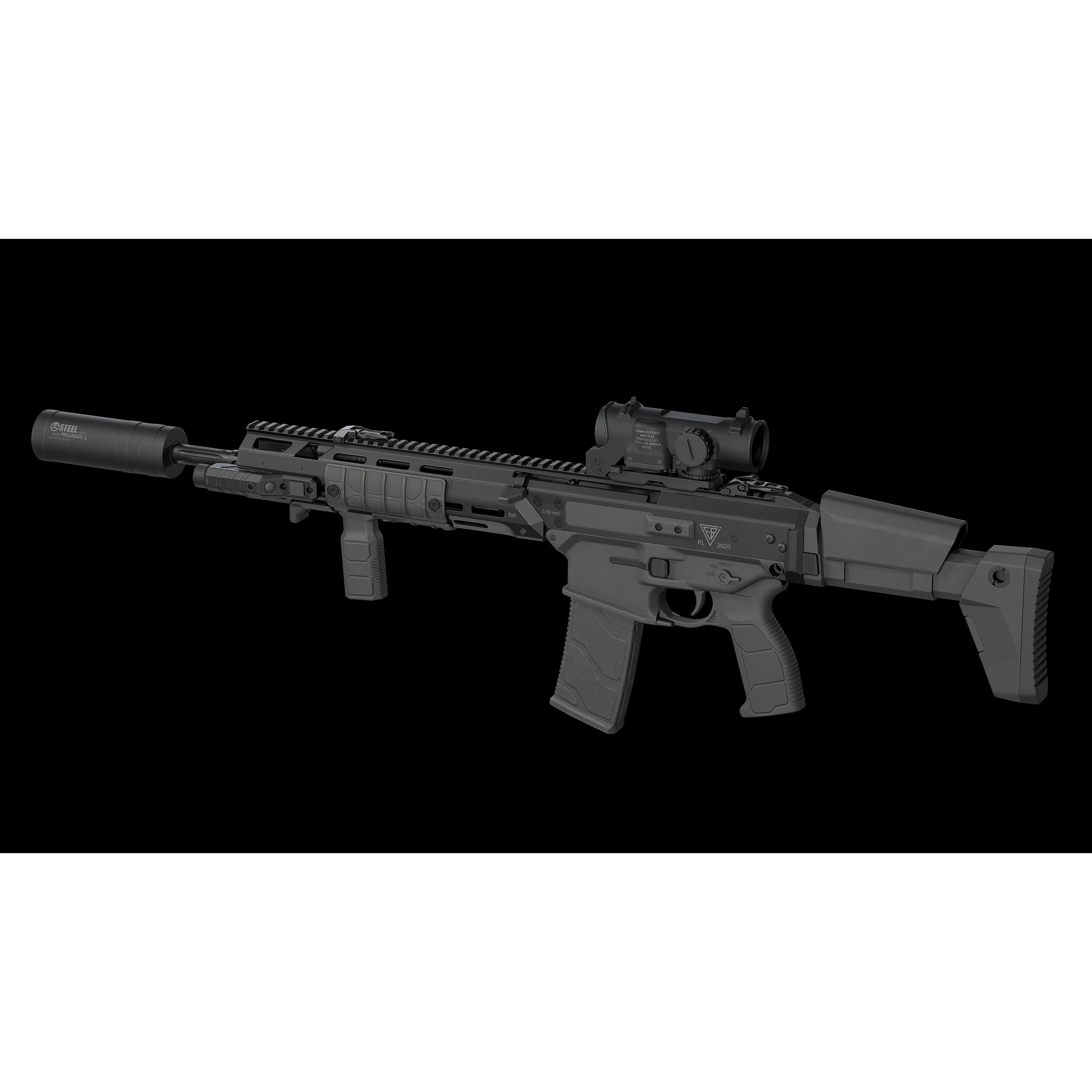 MSBS GROT Modular Assault Rifle - Low-Poly Game-Ready 3D Model - View 7