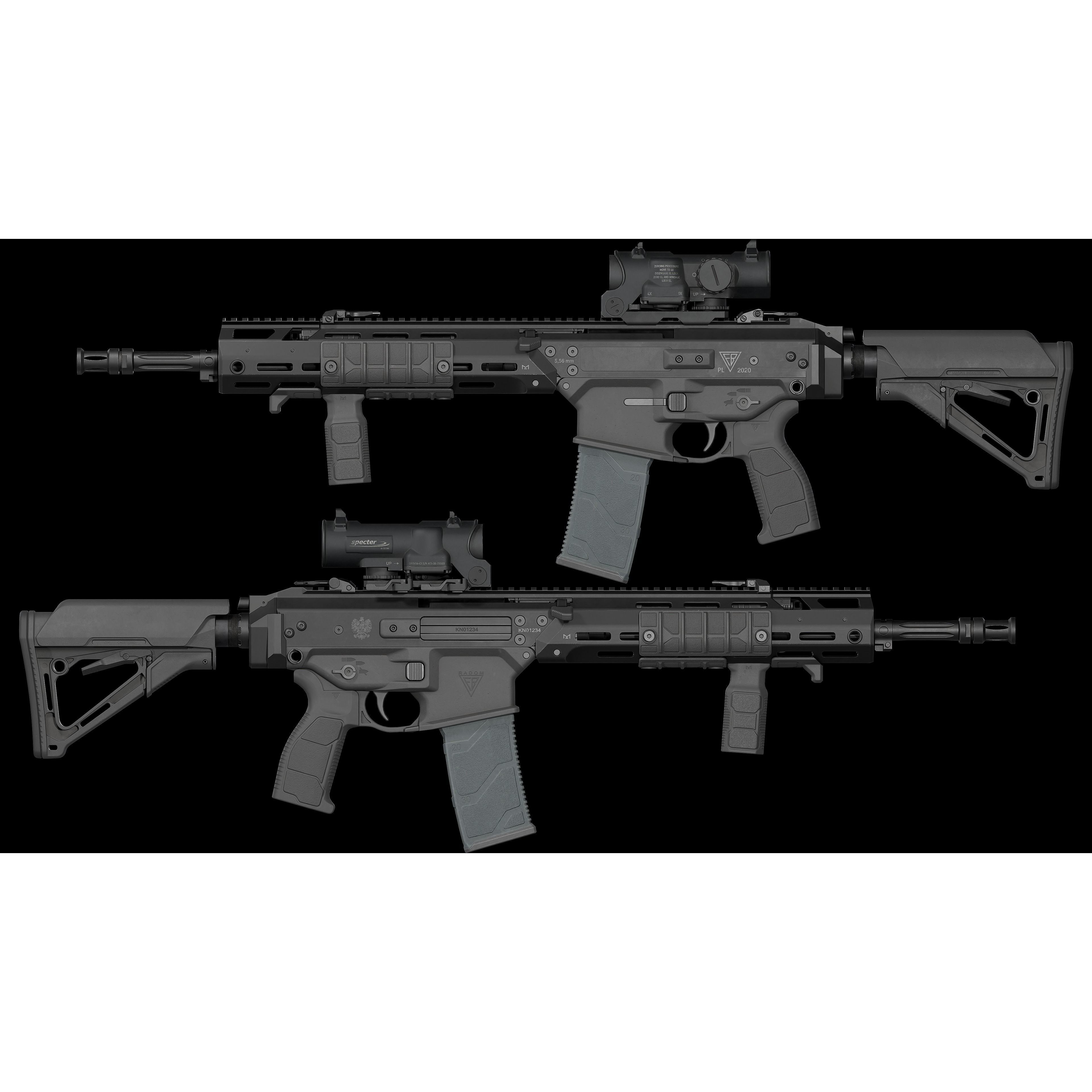 MSBS GROT Modular Assault Rifle - Low-Poly Game-Ready 3D Model - View 8