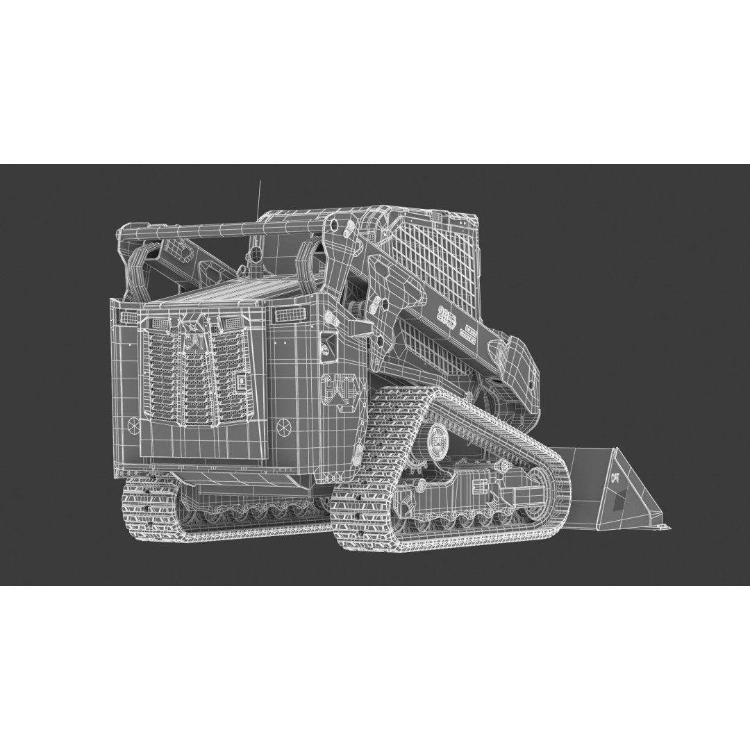 CAT Compact Track Loader 265 3D Model – High Poly PBR Asset, FBX, OBJ - View 13
