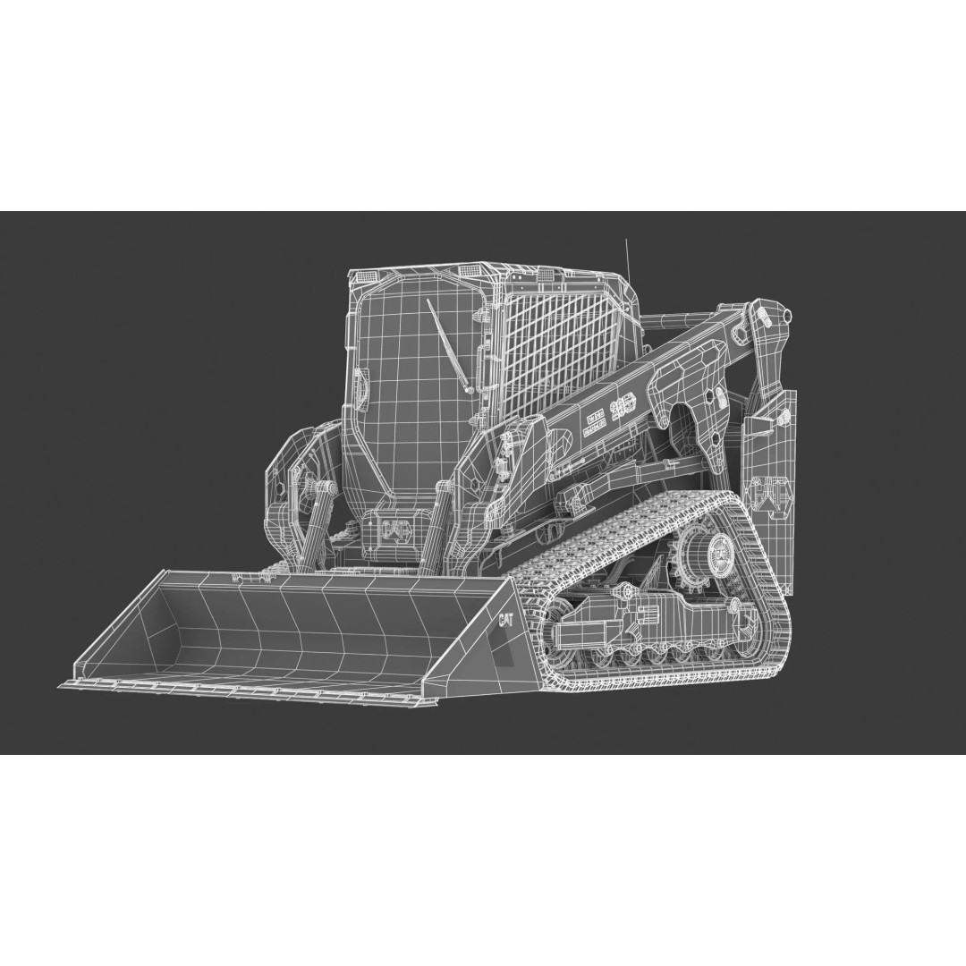 CAT Compact Track Loader 265 3D Model – High Poly PBR Asset, FBX, OBJ - View 20