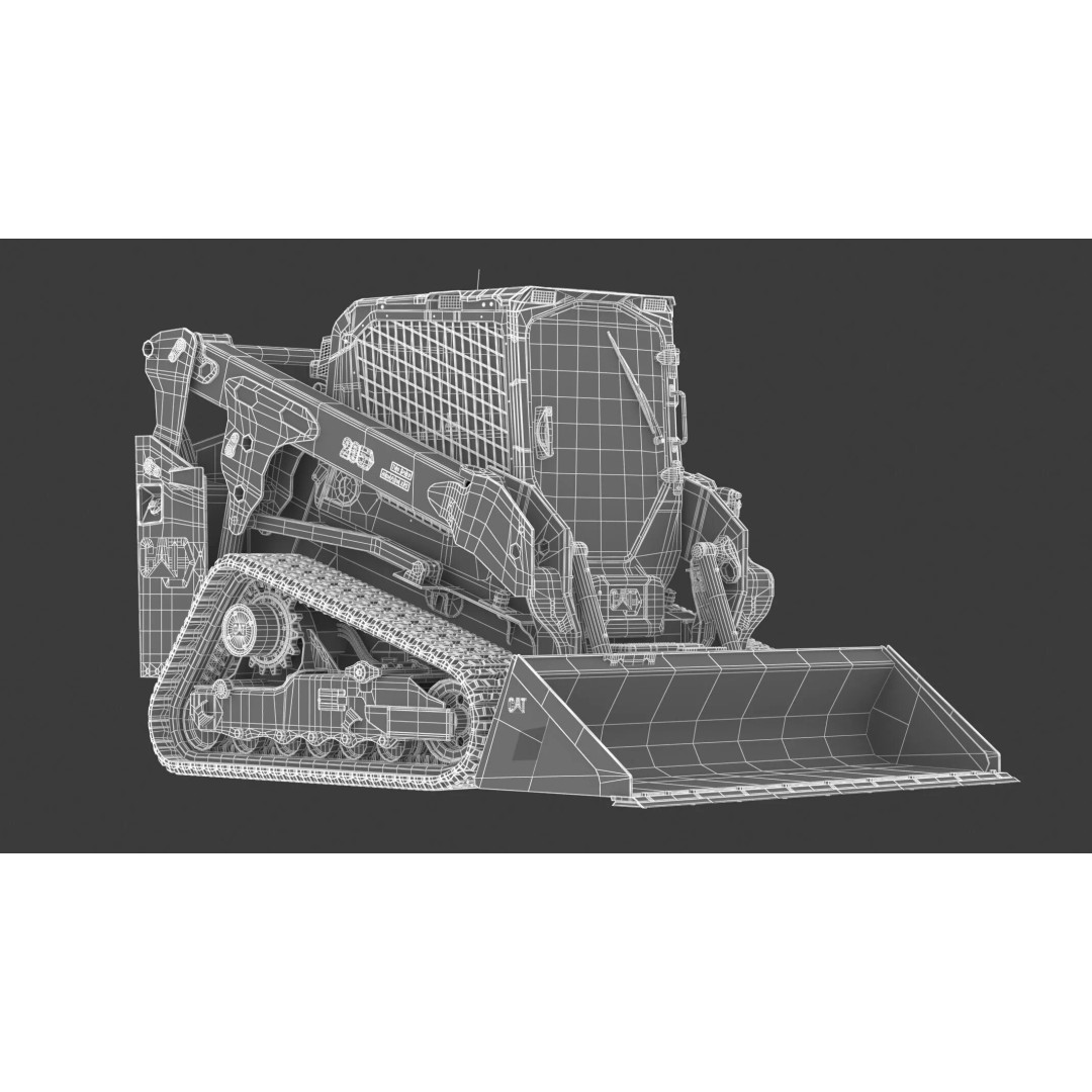 CAT Compact Track Loader 265 3D Model – High Poly PBR Asset, FBX, OBJ - View 3
