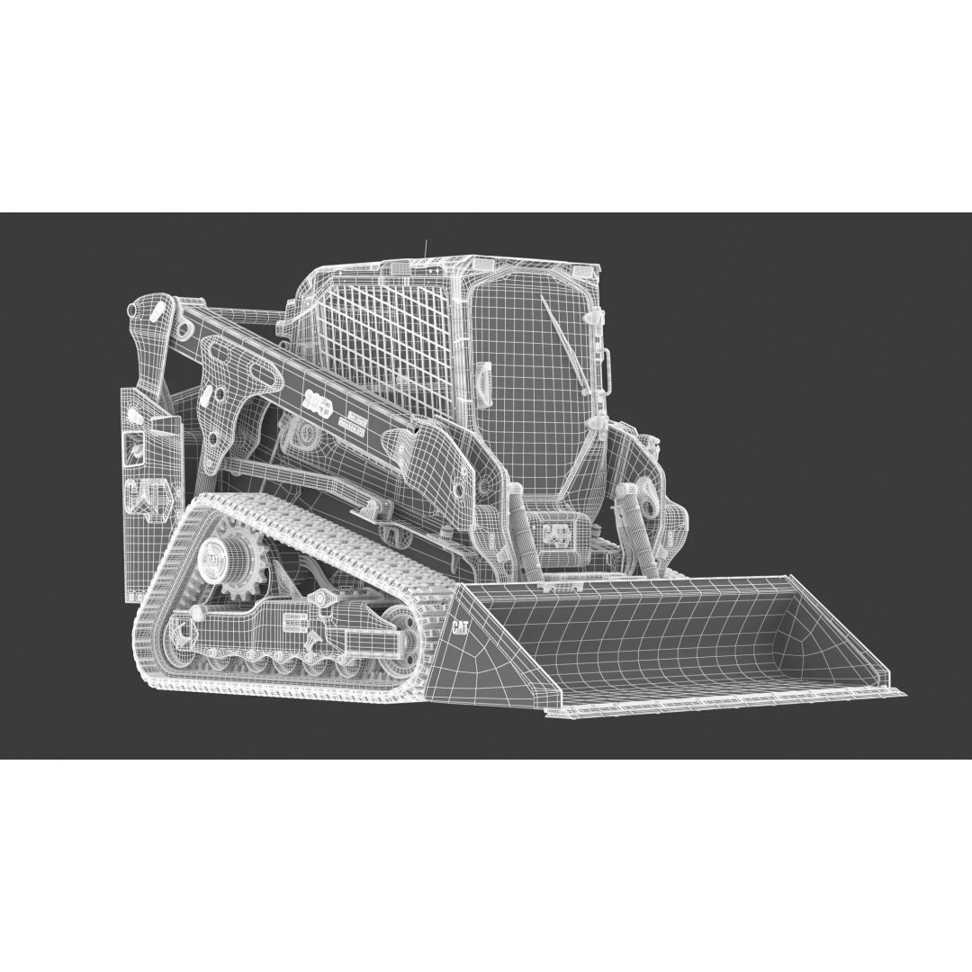 CAT Compact Track Loader 265 3D Model – High Poly PBR Asset, FBX, OBJ - View 4