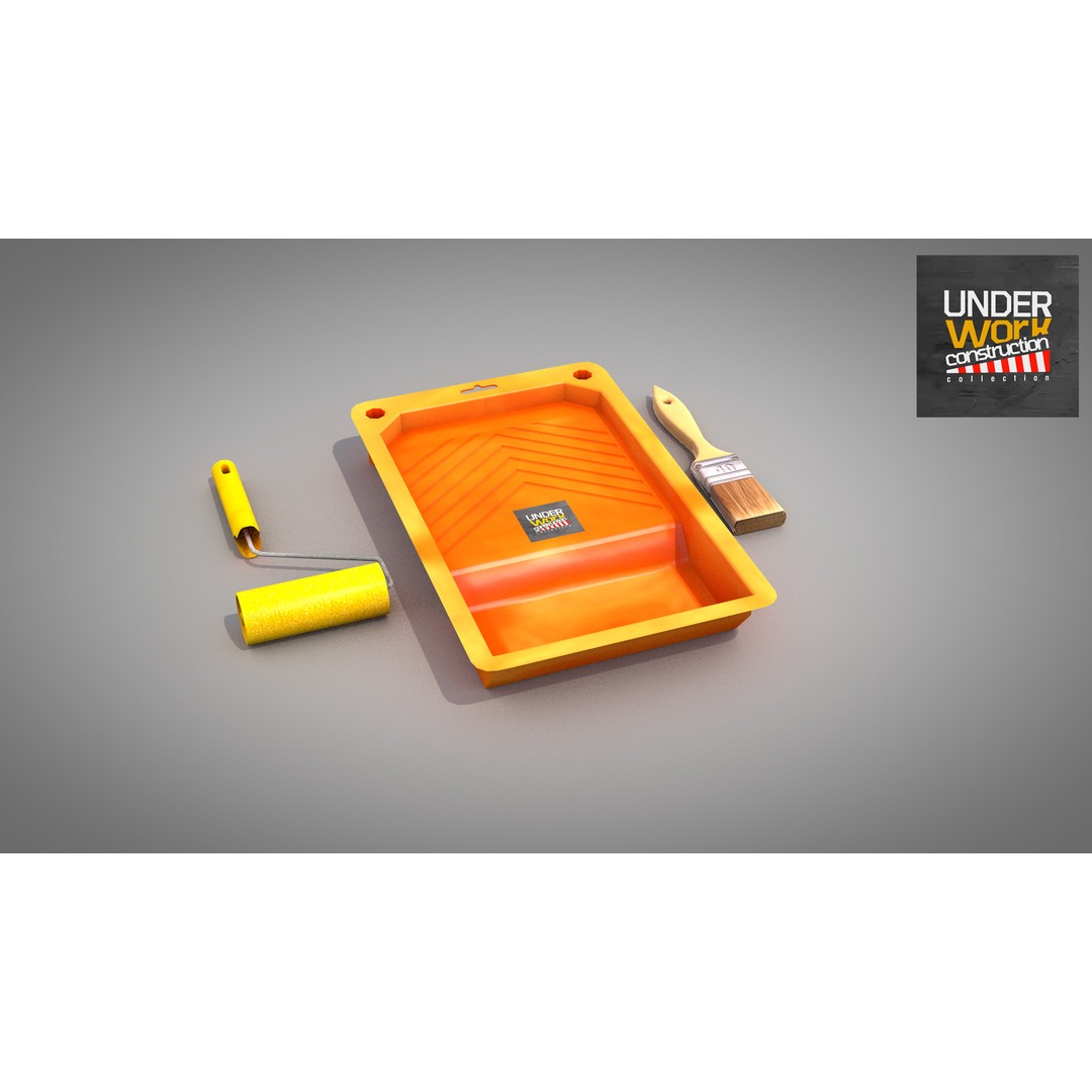 Plastic Painting Tray 3D Model – Detailed PBR Asset, FBX, OBJ - View 12