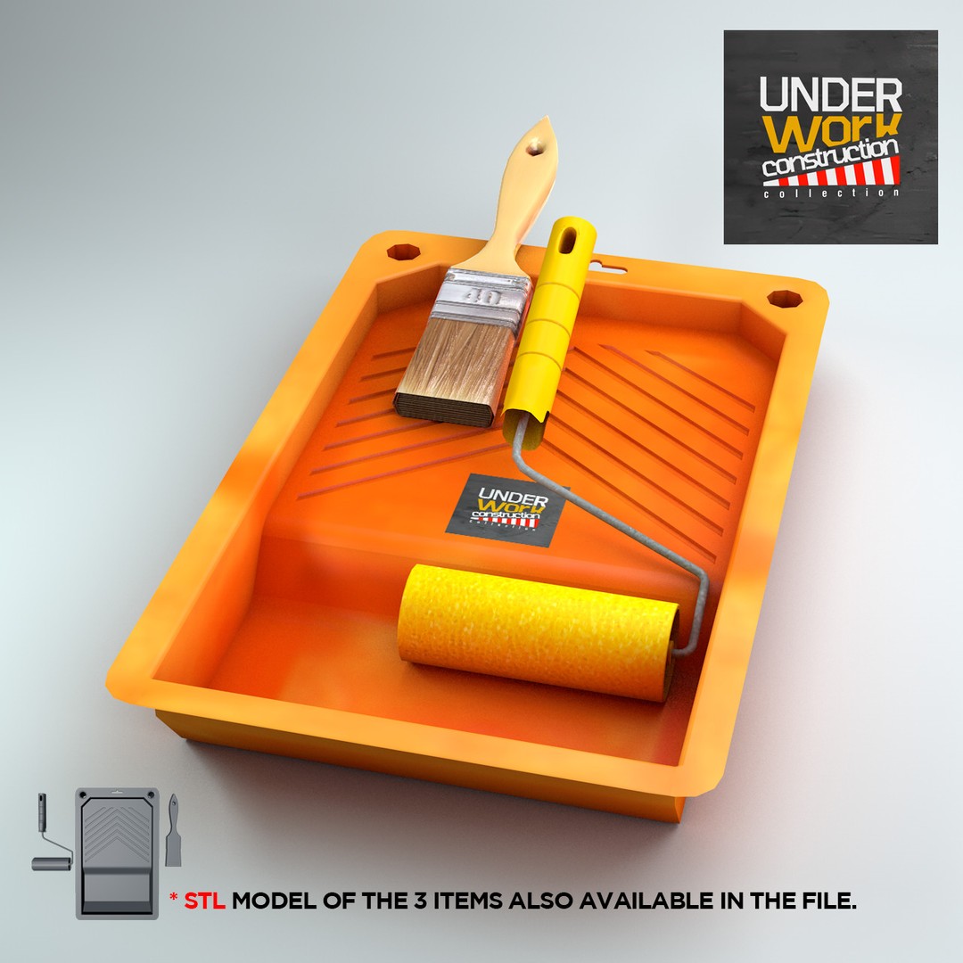 Plastic Painting Tray 3D Model – Detailed PBR Asset, FBX, OBJ - View 19