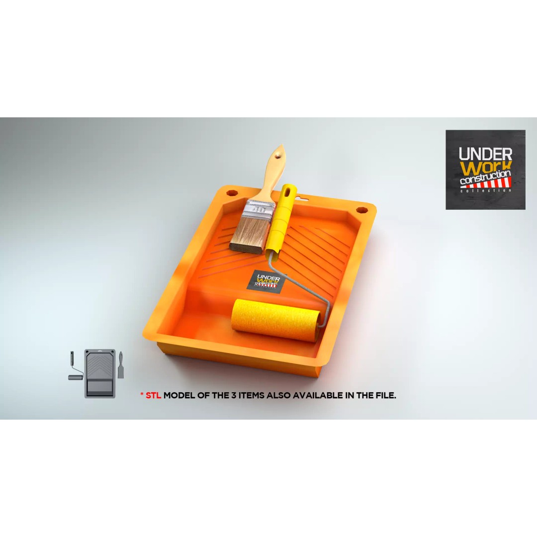 Plastic Painting Tray 3D Model – Detailed PBR Asset, FBX, OBJ - View 2