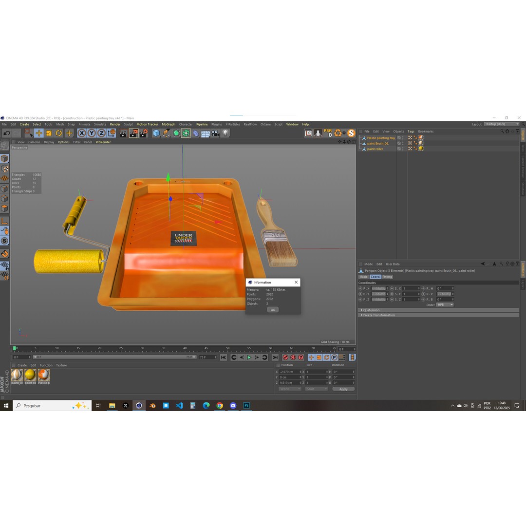 Plastic Painting Tray 3D Model – Detailed PBR Asset, FBX, OBJ - View 21