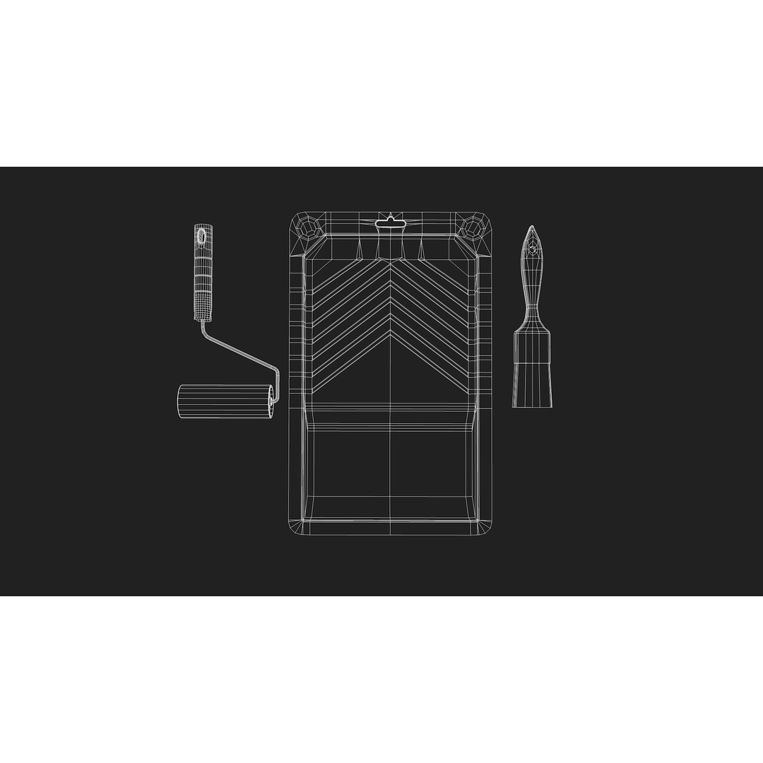 Plastic Painting Tray 3D Model – Detailed PBR Asset, FBX, OBJ - View 3
