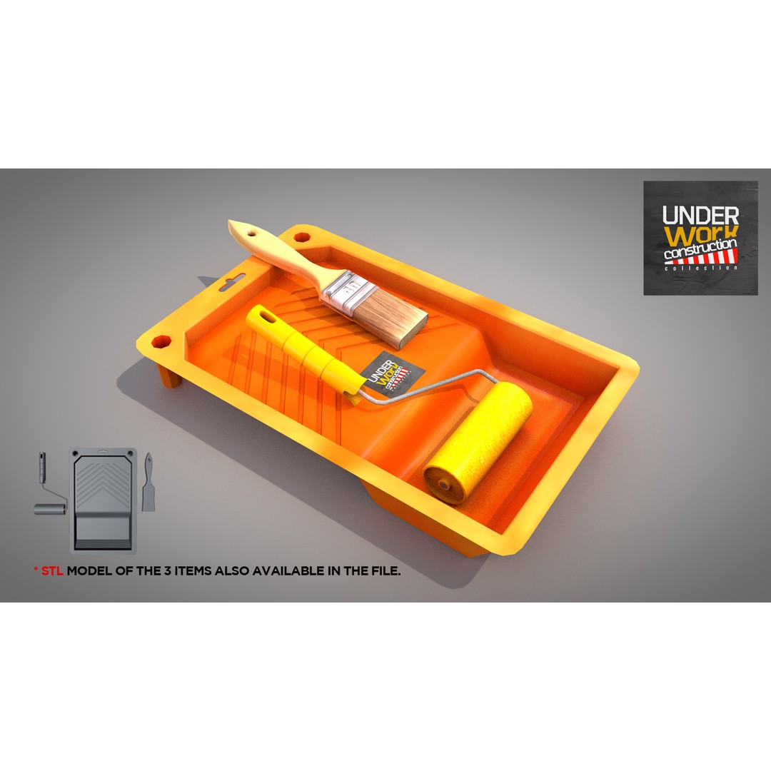 Plastic Painting Tray 3D Model – Detailed PBR Asset, FBX, OBJ - View 4