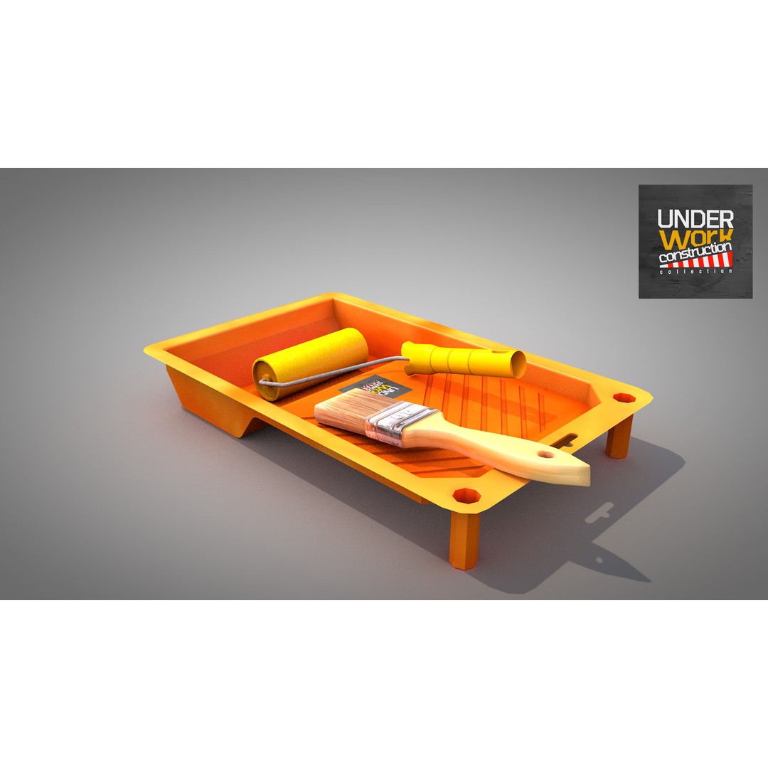 Plastic Painting Tray 3D Model – Detailed PBR Asset, FBX, OBJ - View 5