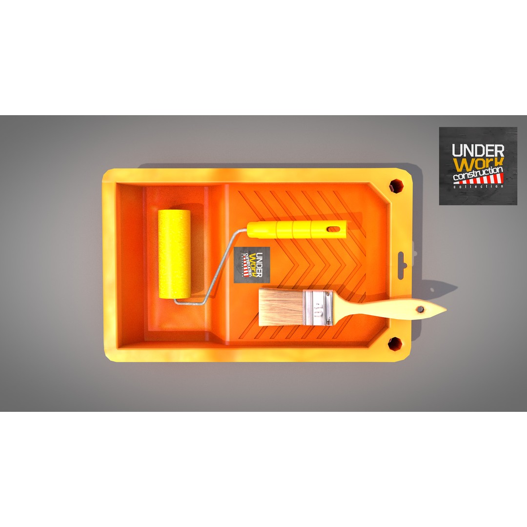 Plastic Painting Tray 3D Model – Detailed PBR Asset, FBX, OBJ - View 6