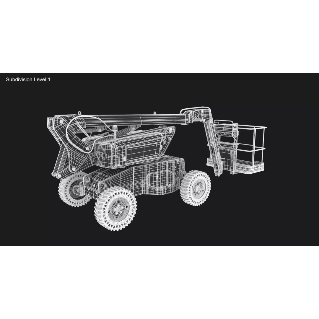 Aerial Work Platform 3D Model – High Poly Industrial Vehicle, FBX, 3ds Max