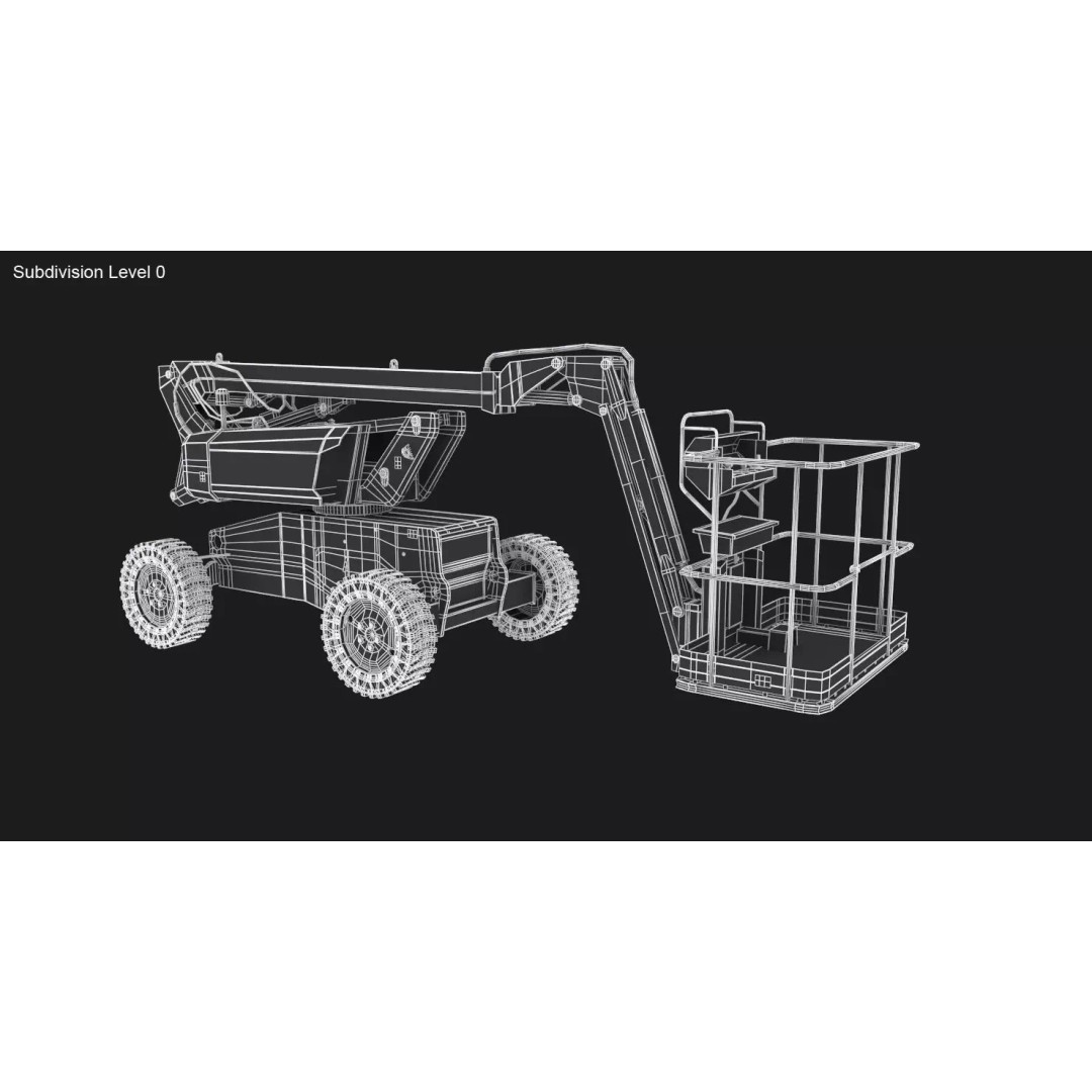 Aerial Work Platform 3D Model – High Poly Industrial Vehicle, FBX, 3ds Max - View 13