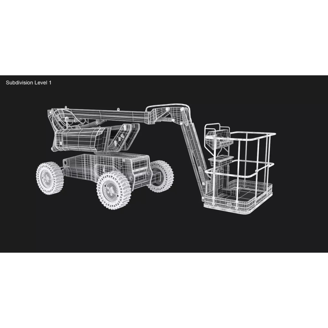 Aerial Work Platform 3D Model – High Poly Industrial Vehicle, FBX, 3ds Max - View 14