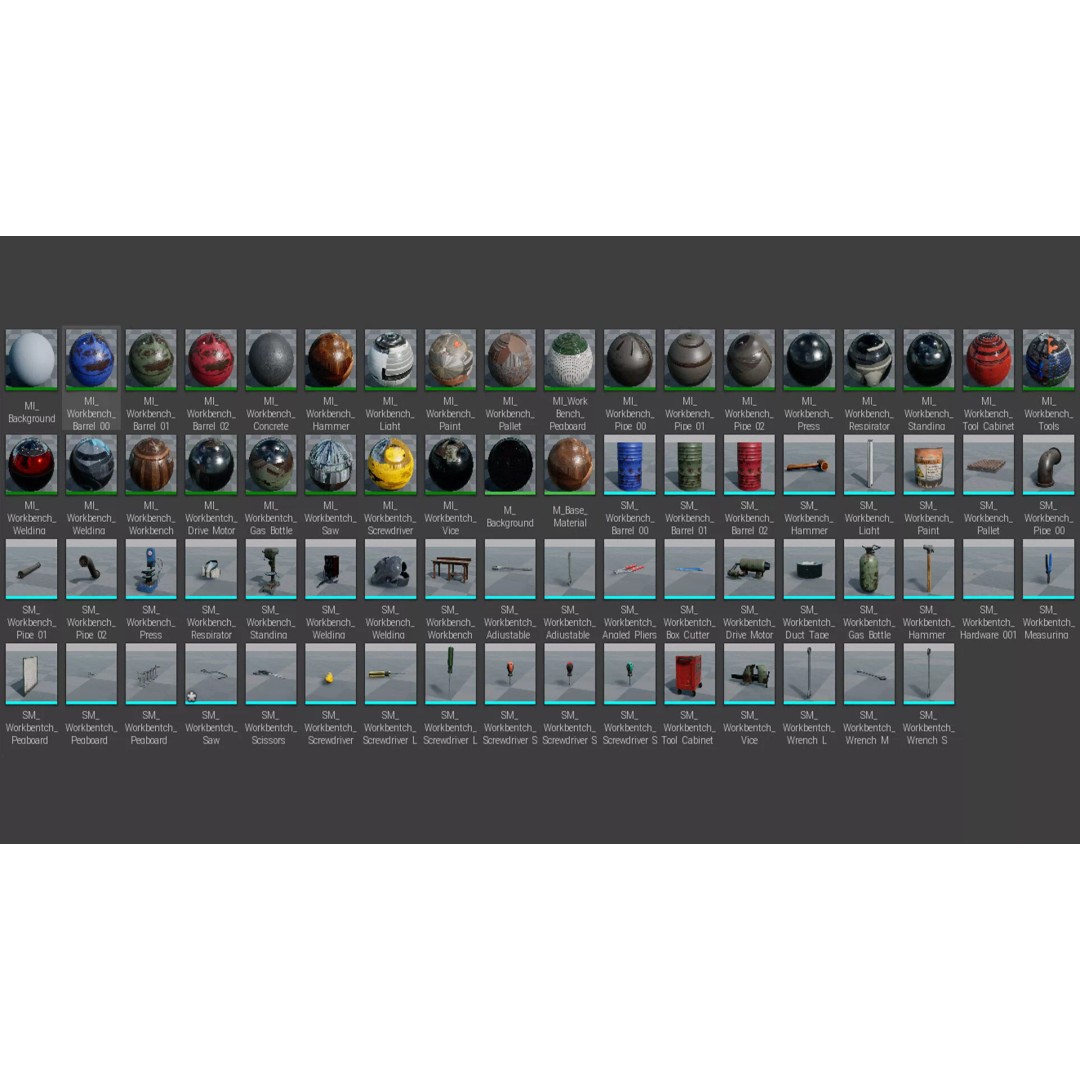 Workbench Props 3D Model – Low Poly Industrial Assets, FBX - View 16