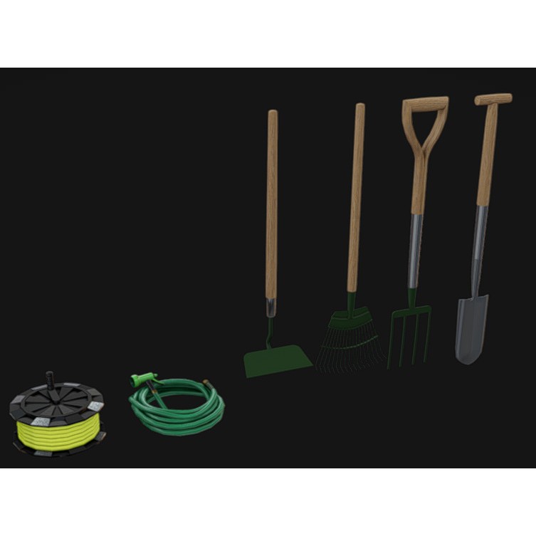 Gardening Tool Pack 3D Model – Low Poly PBR Asset, FBX & Blender - View 15