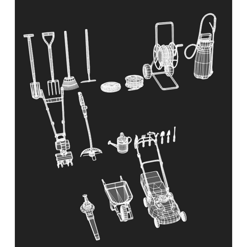Gardening Tool Pack 3D Model – Low Poly PBR Asset, FBX & Blender - View 18