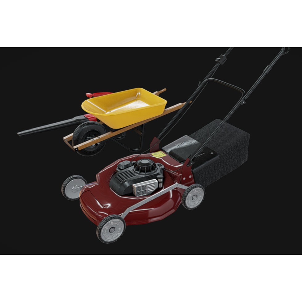 Gardening Tool Pack 3D Model – Low Poly PBR Asset, FBX & Blender - View 6