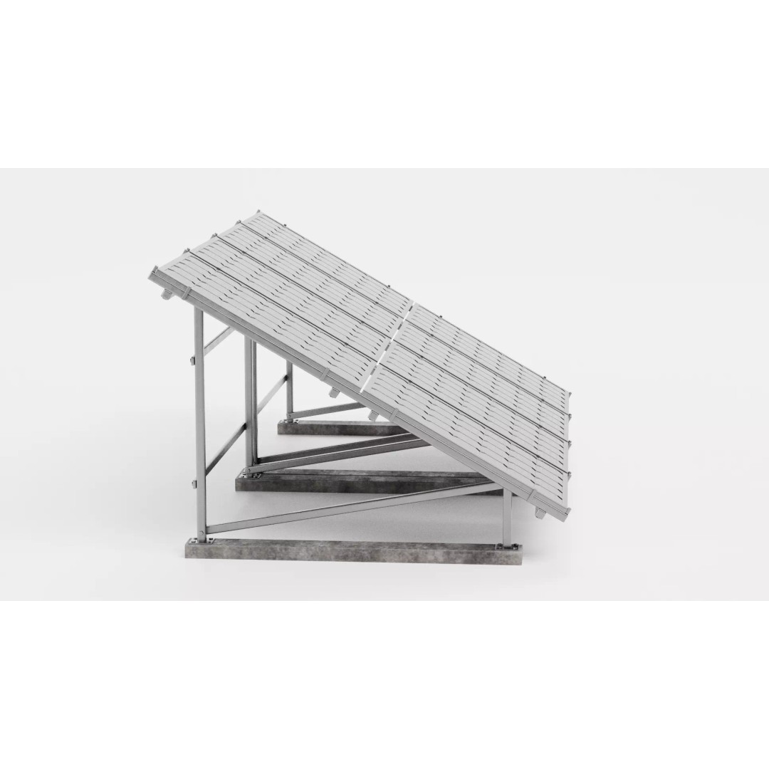 Solar Panel 3D Model – Double Monocrystalline Array, PBR, Blender - View 4