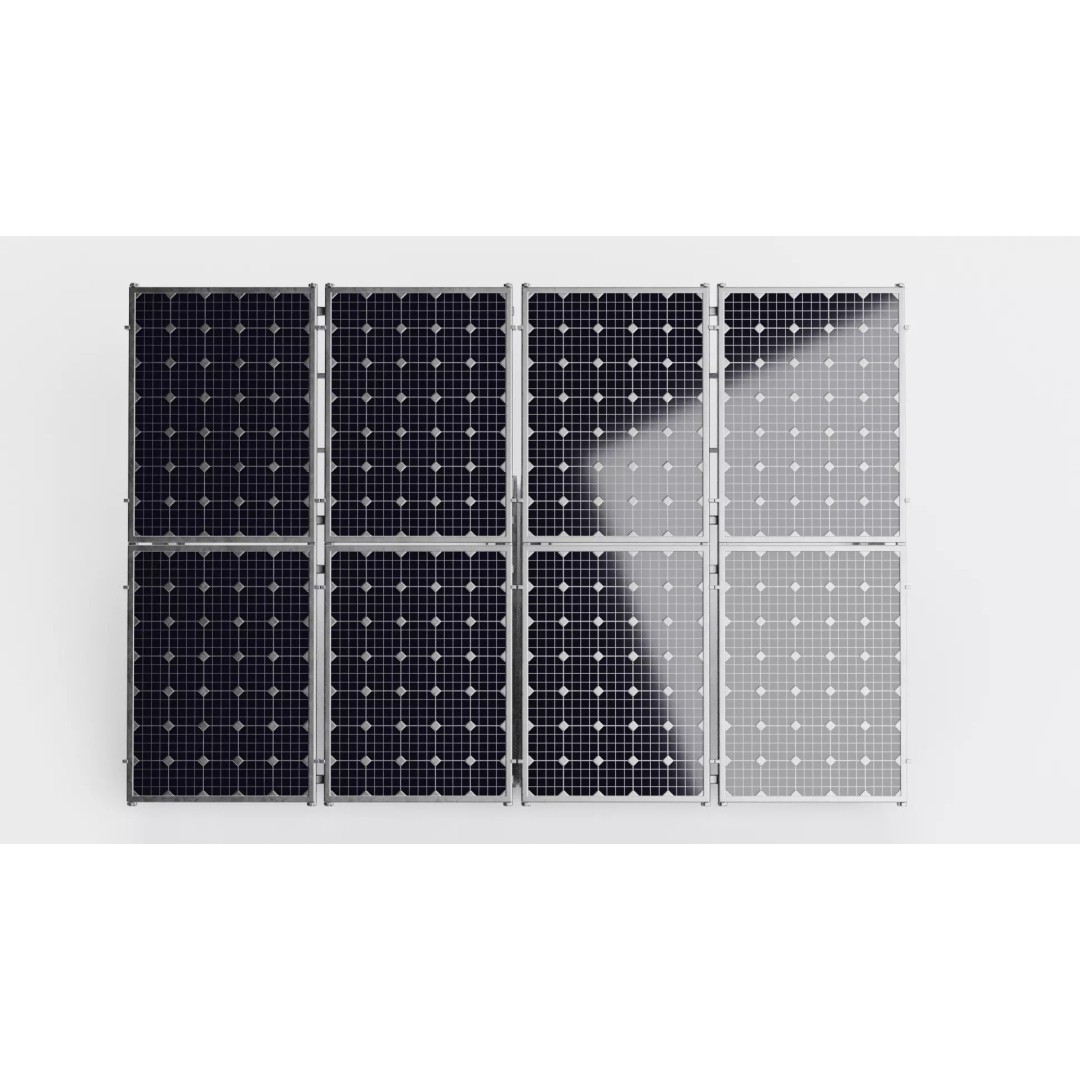 Solar Panel 3D Model – Double Monocrystalline Array, PBR, Blender - View 7
