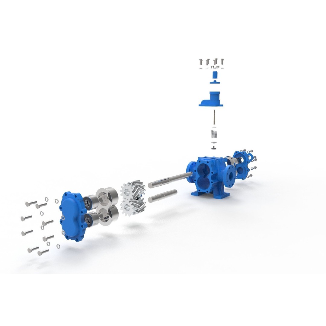 Hydraulic Gear Pump 3D Model – Realistic Industrial Mechanism, FBX, OBJ