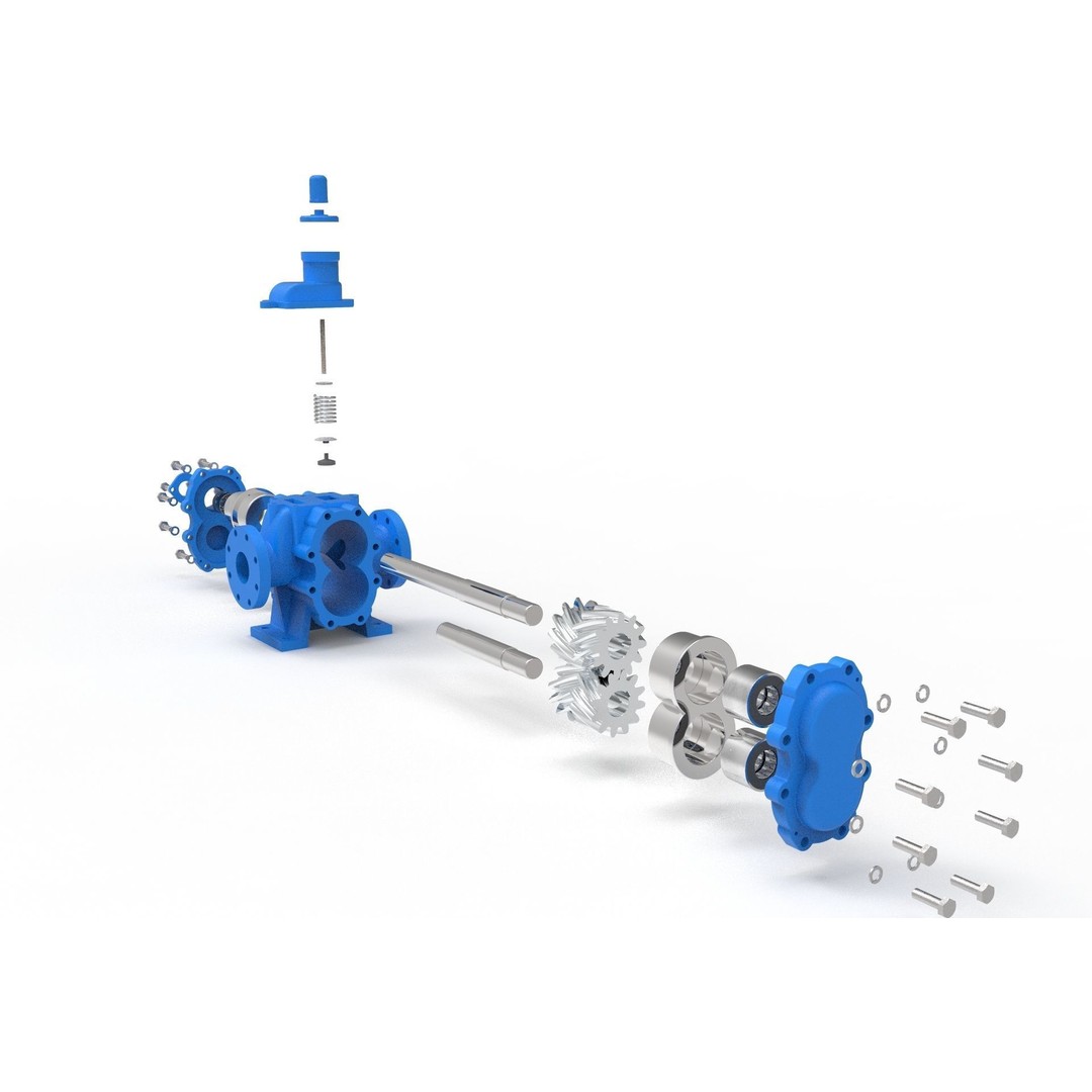 Hydraulic Gear Pump 3D Model – Realistic Industrial Mechanism, FBX, OBJ - View 19
