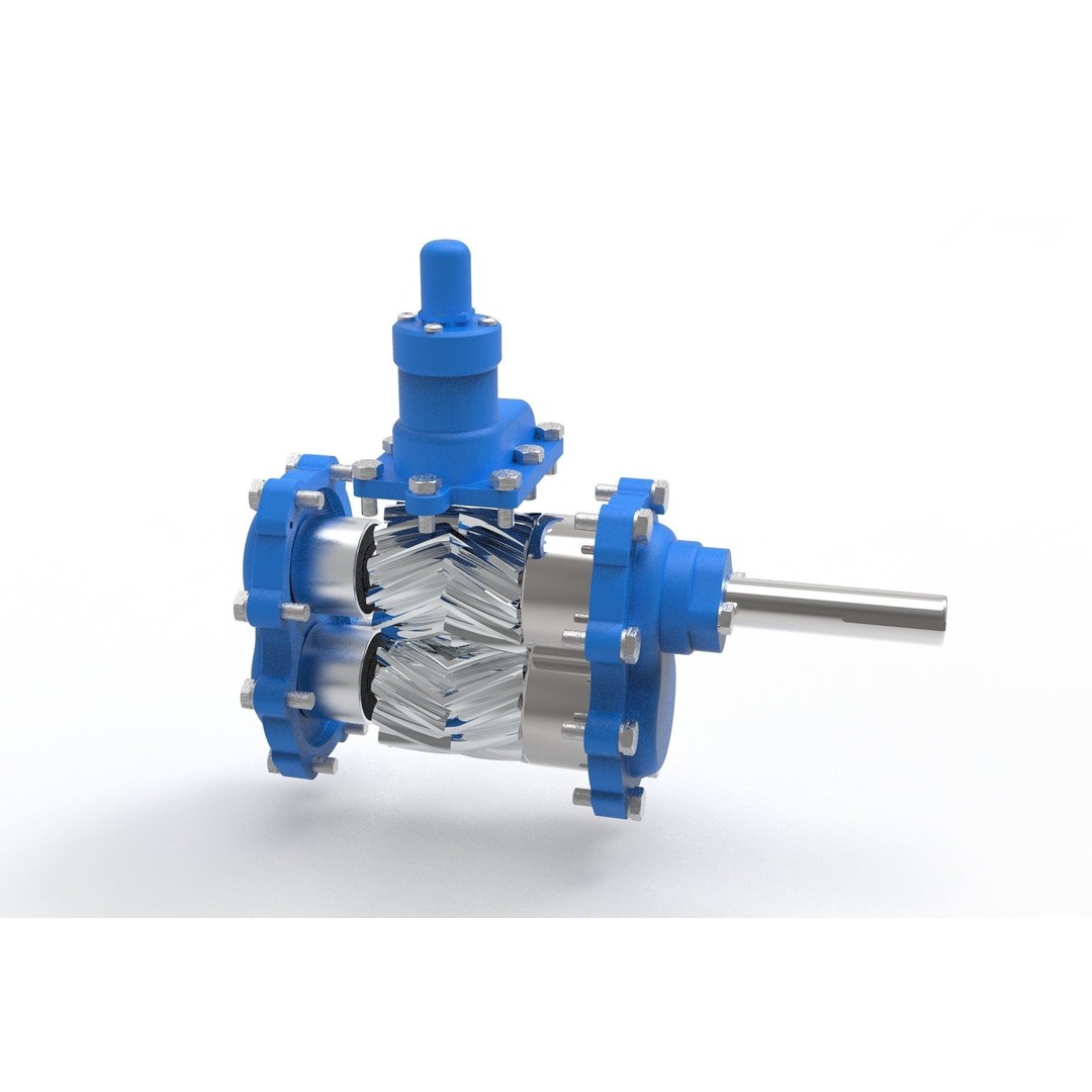 Hydraulic Gear Pump 3D Model – Realistic Industrial Mechanism, FBX, OBJ - View 3