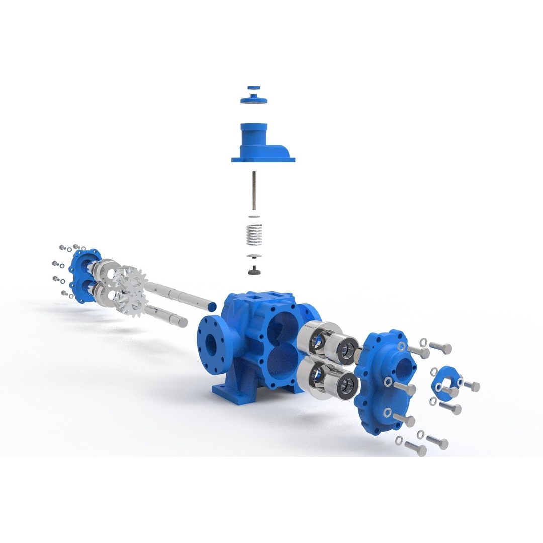 Hydraulic Gear Pump 3D Model – Realistic Industrial Mechanism, FBX, OBJ - View 4